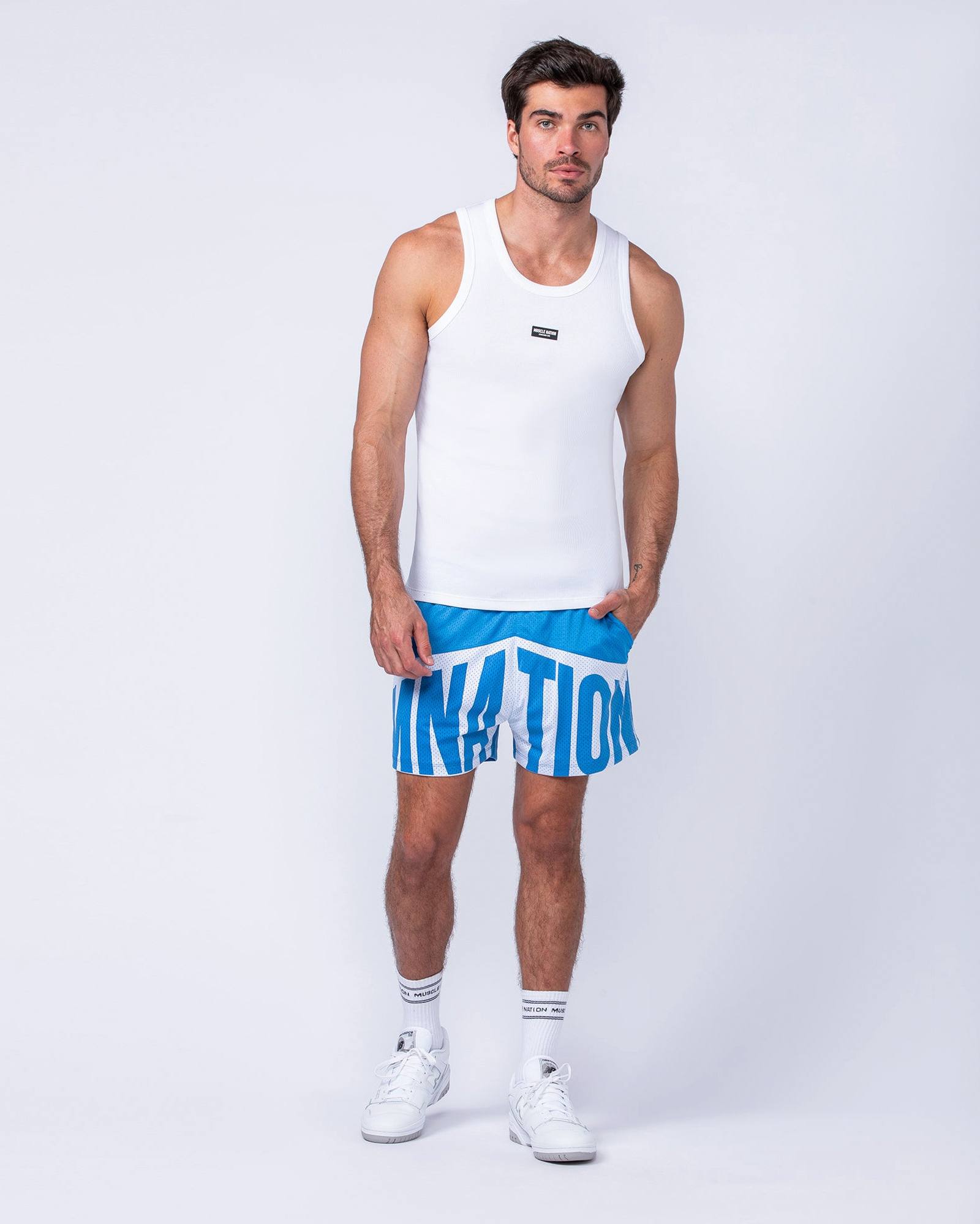 MNation Lay Up 3.5" Shorts - Azure Blue