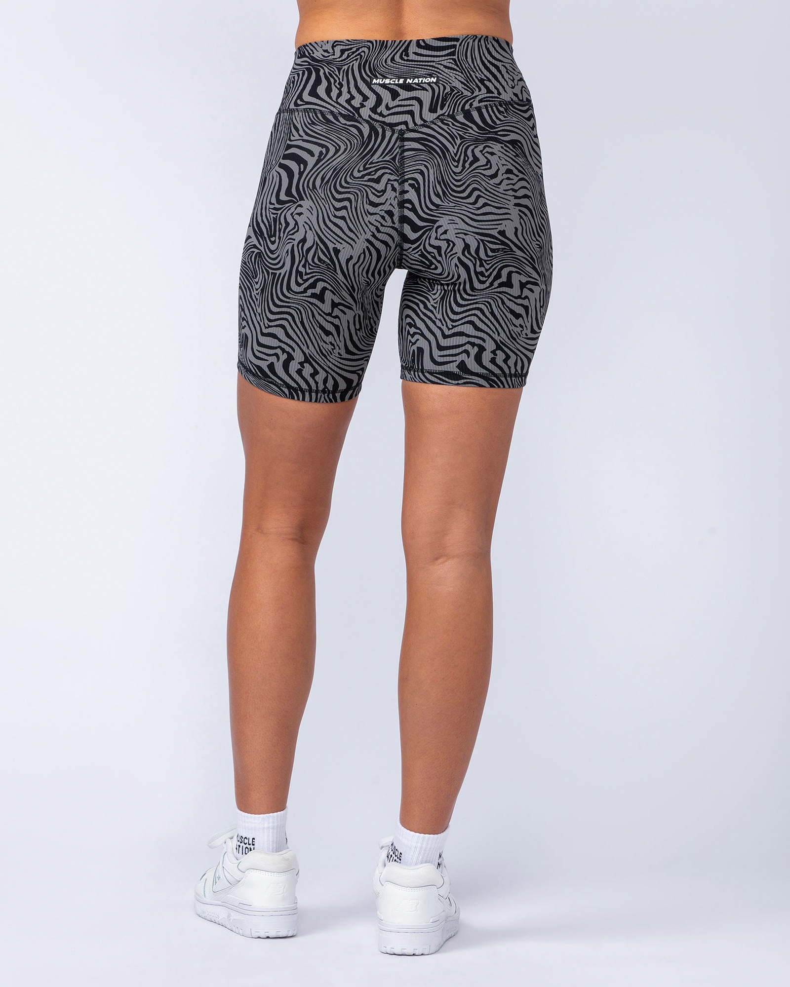 Zero Rise Rib Bike Shorts - Black Zebra