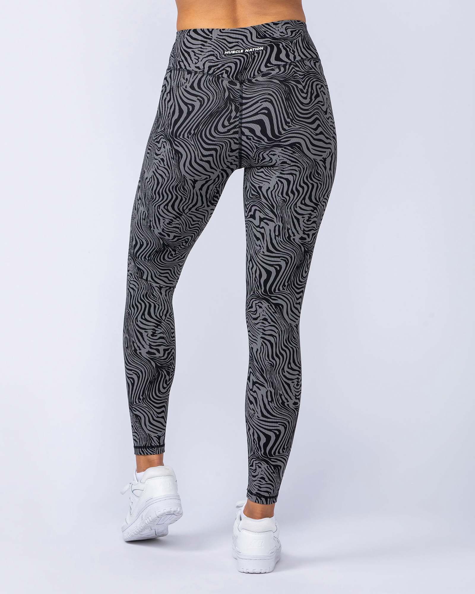 Zero Rise Rib Ankle Length Leggings - Black Zebra