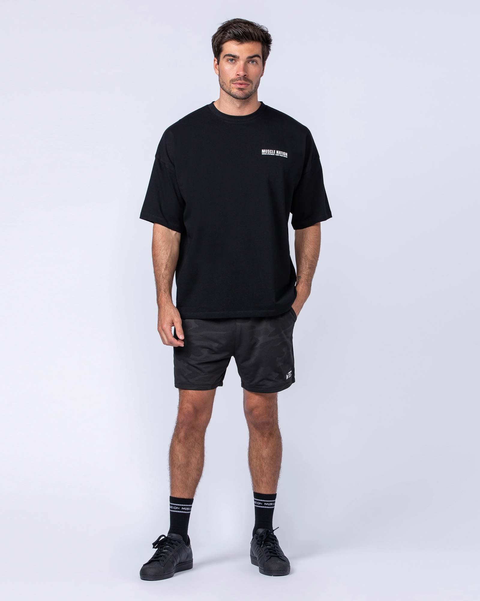 Tech Camo Lay Up 5" Shorts - Black Camo