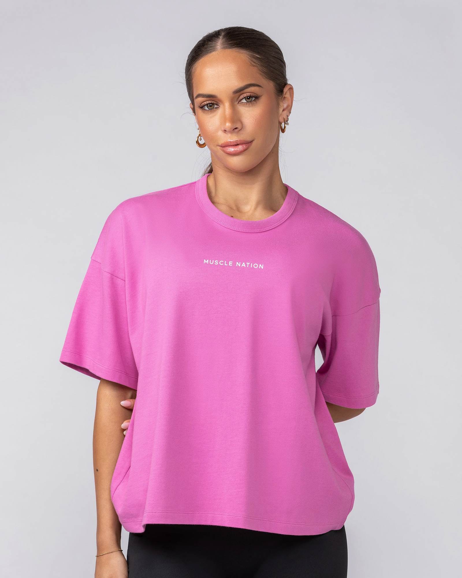 Boxy Fit Tee - Hibiscus
