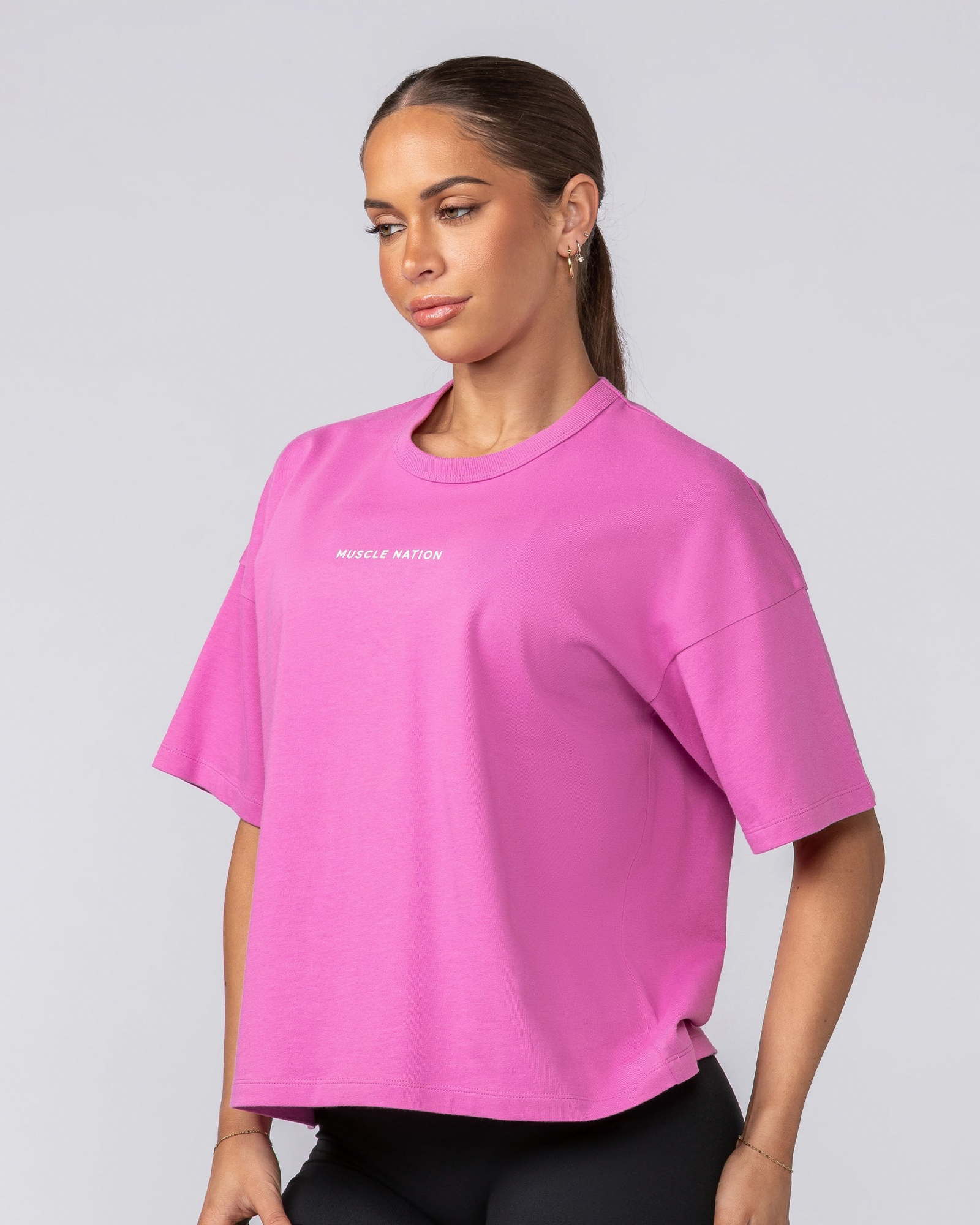 Boxy Fit Tee - Hibiscus