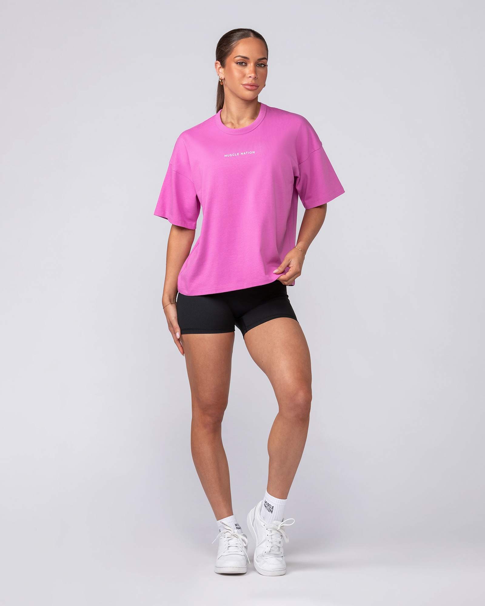 Boxy Fit Tee - Hibiscus