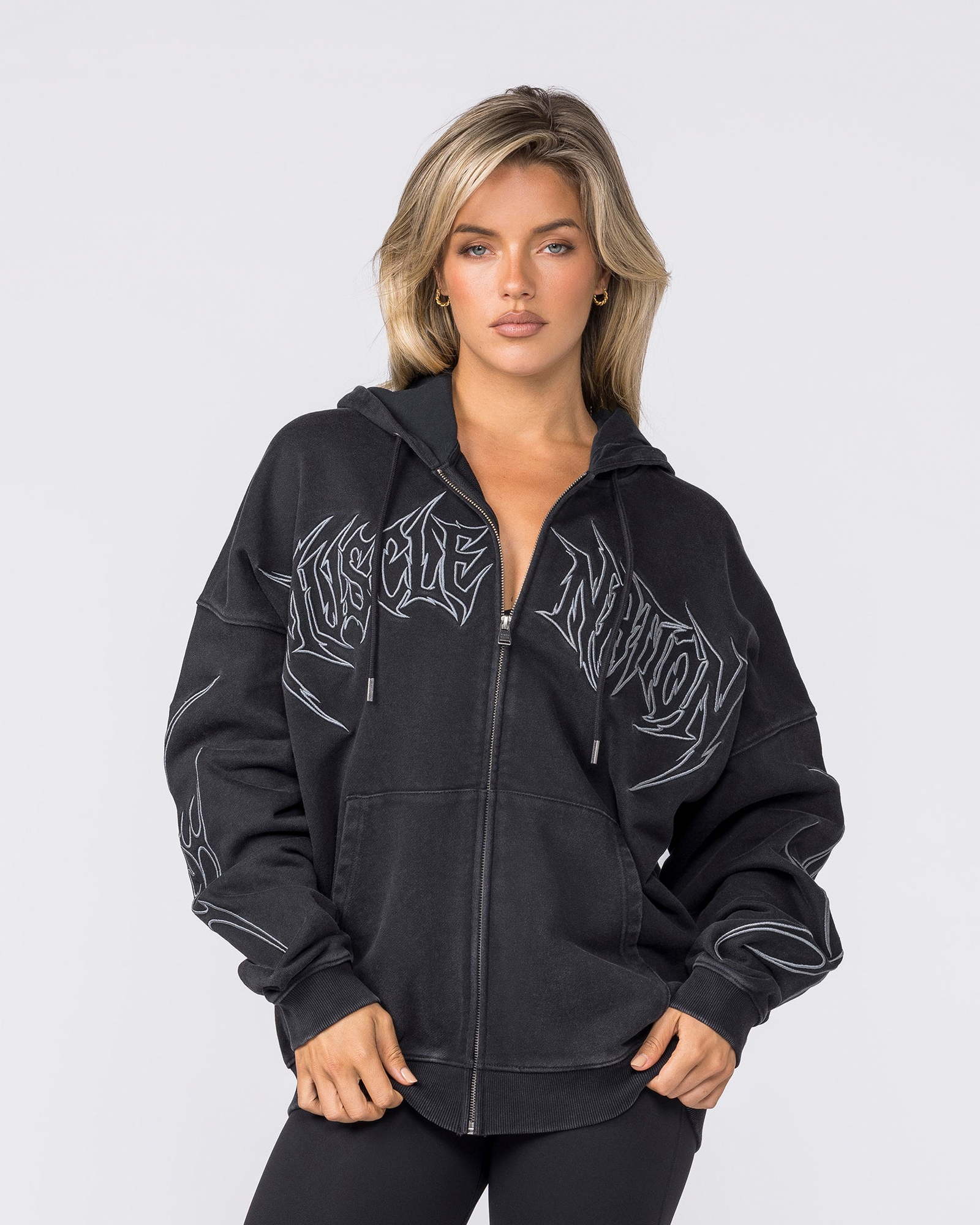 Breakout Vintage Zip Hoodie - Washed Black