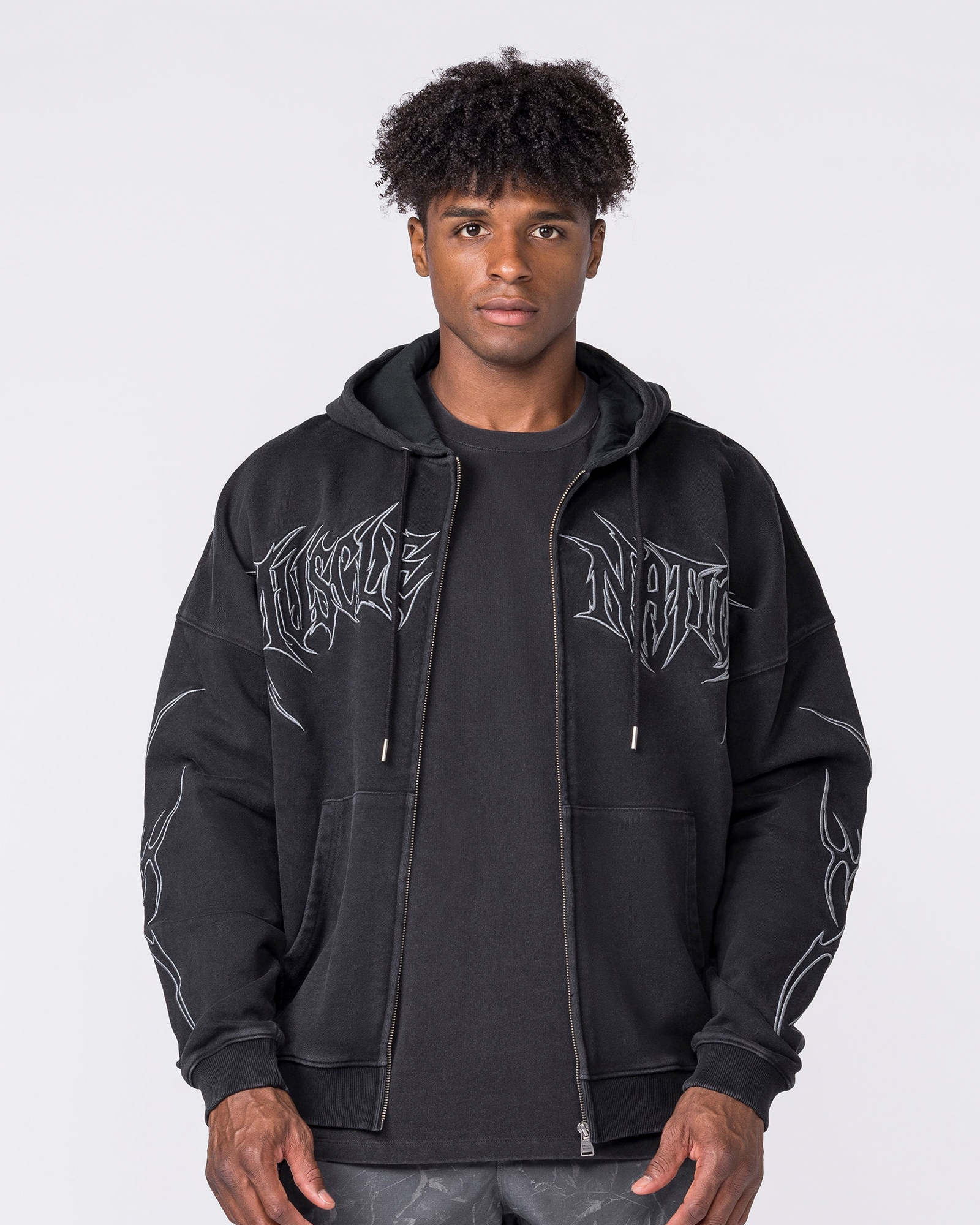 Breakout Vintage Zip Hoodie - Washed Black