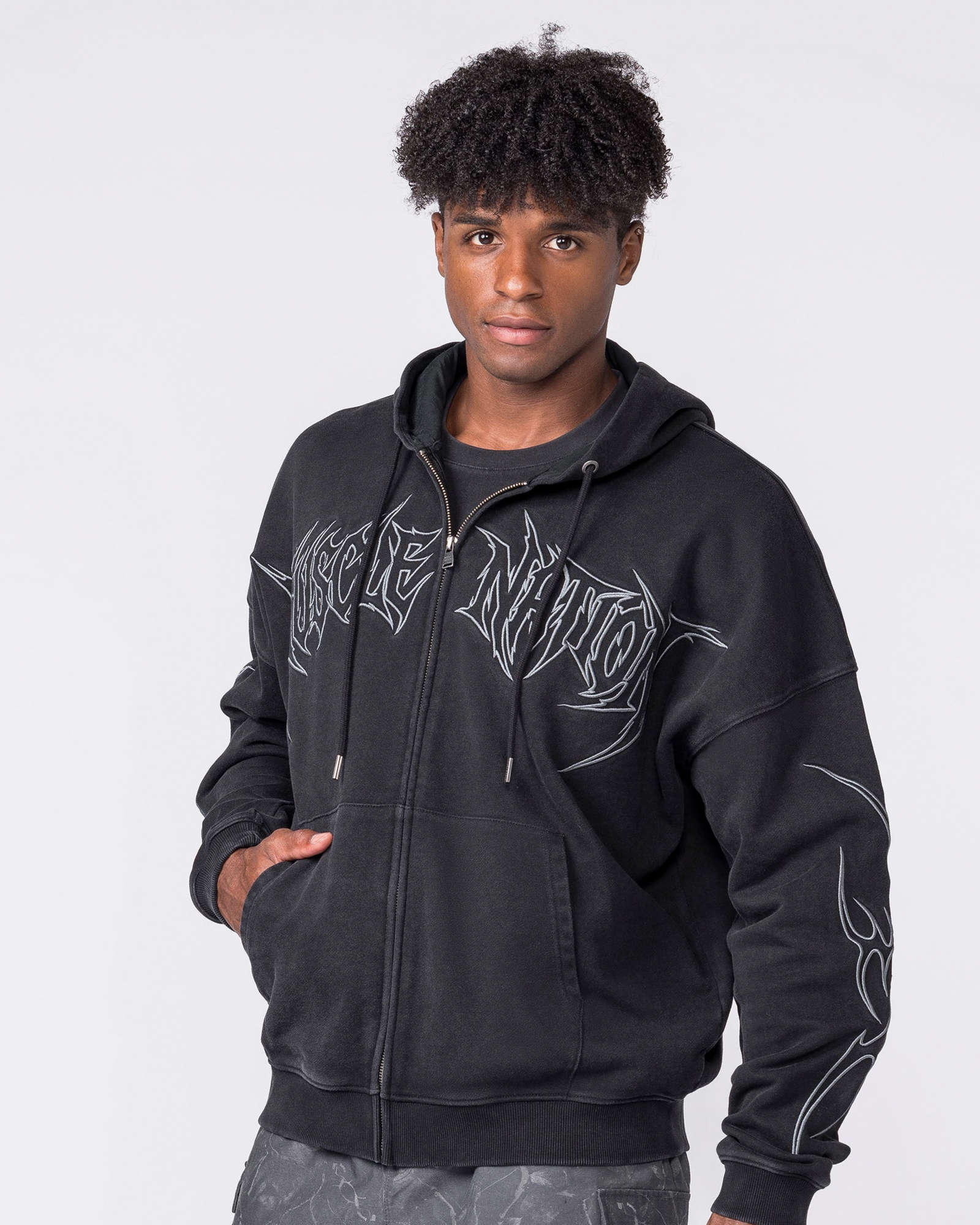 Breakout Vintage Zip Hoodie - Washed Black