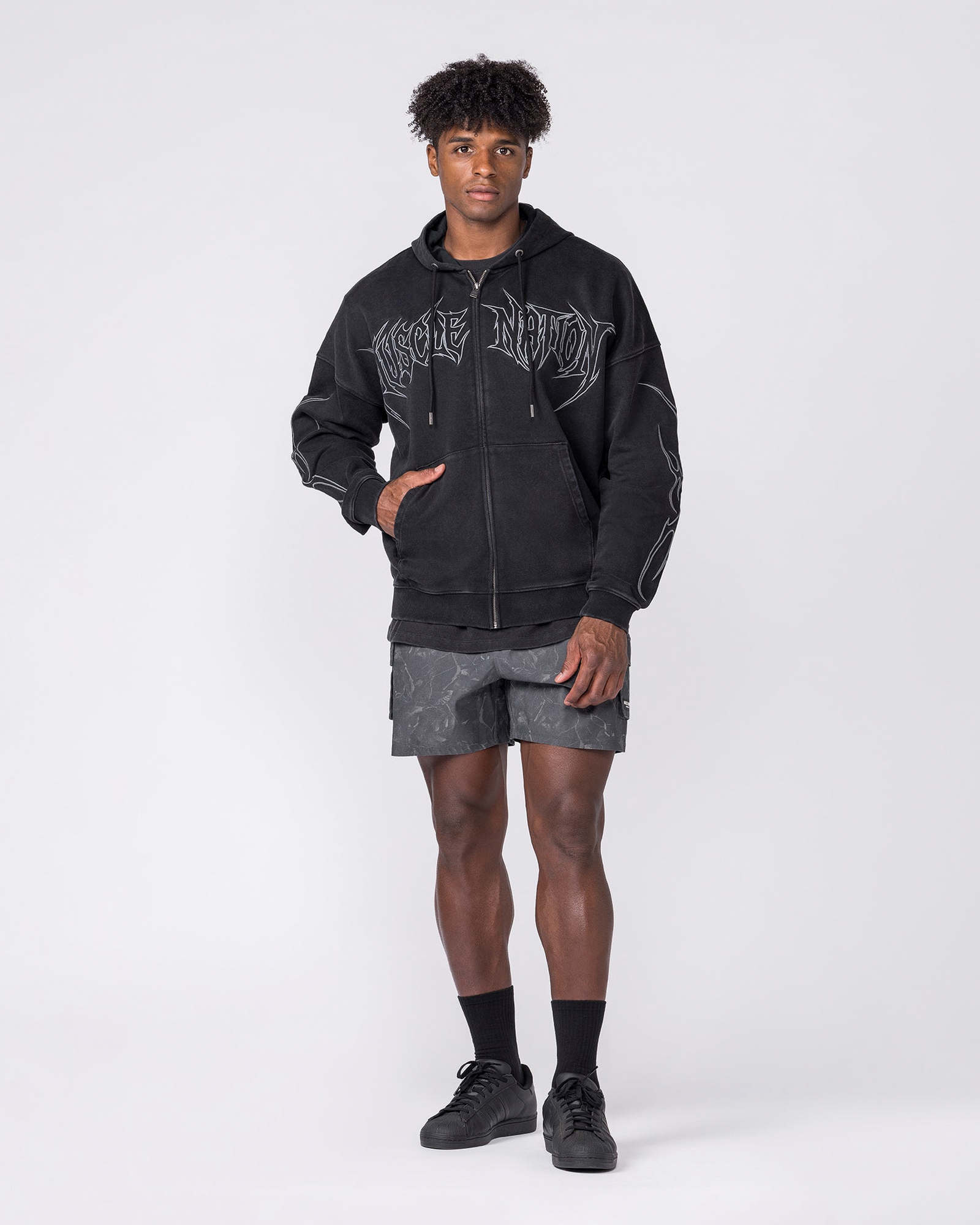 Breakout Vintage Zip Hoodie - Washed Black