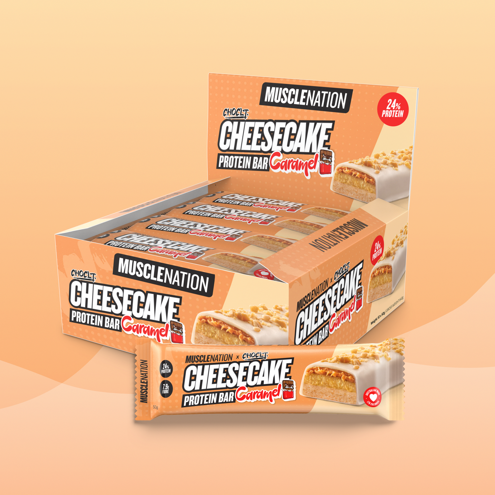 MN x CHOCLT CHEESECAKE Protein Bar - Caramel - Box of 12