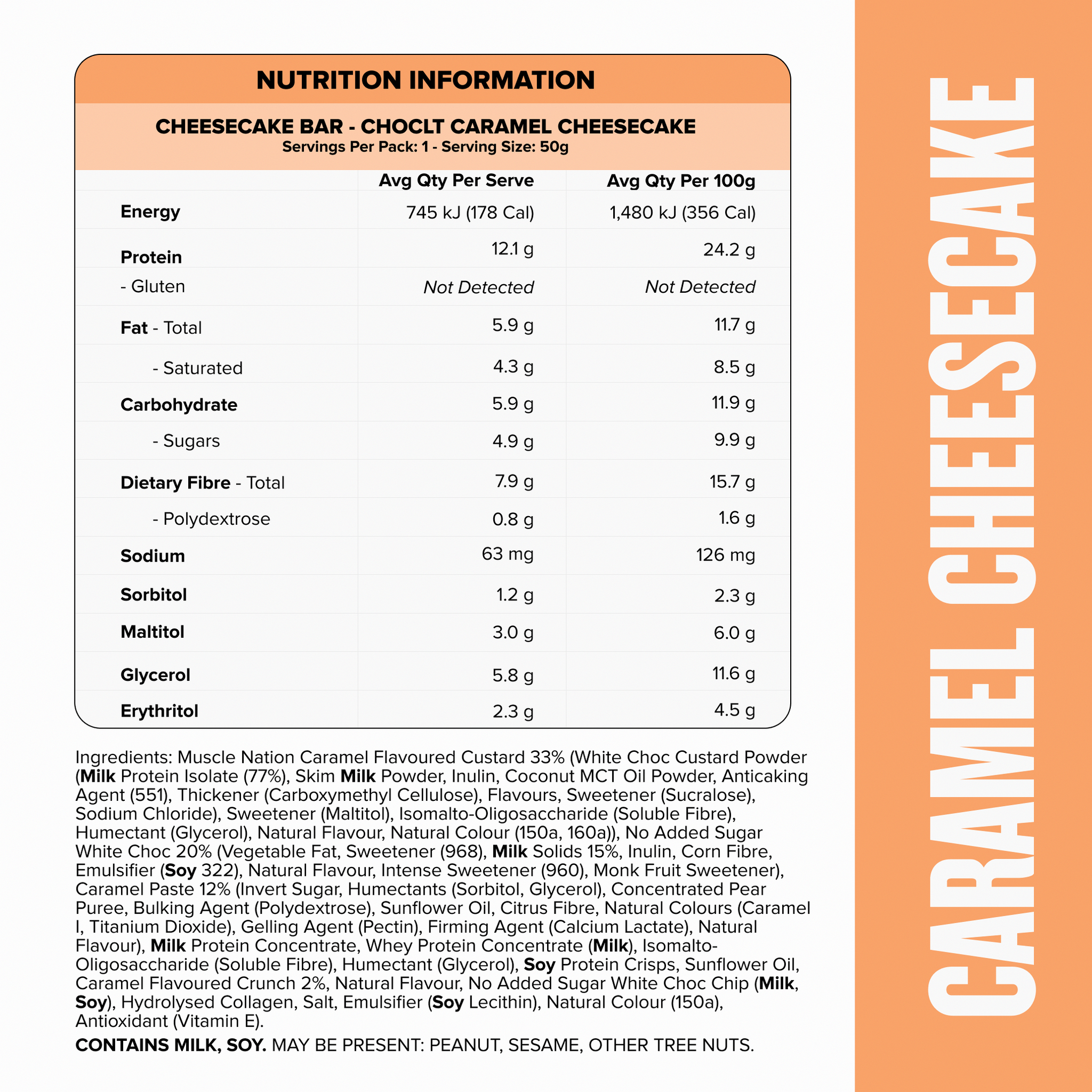 MN x CHOCLT CHEESECAKE Protein Bar - Caramel - Box of 12