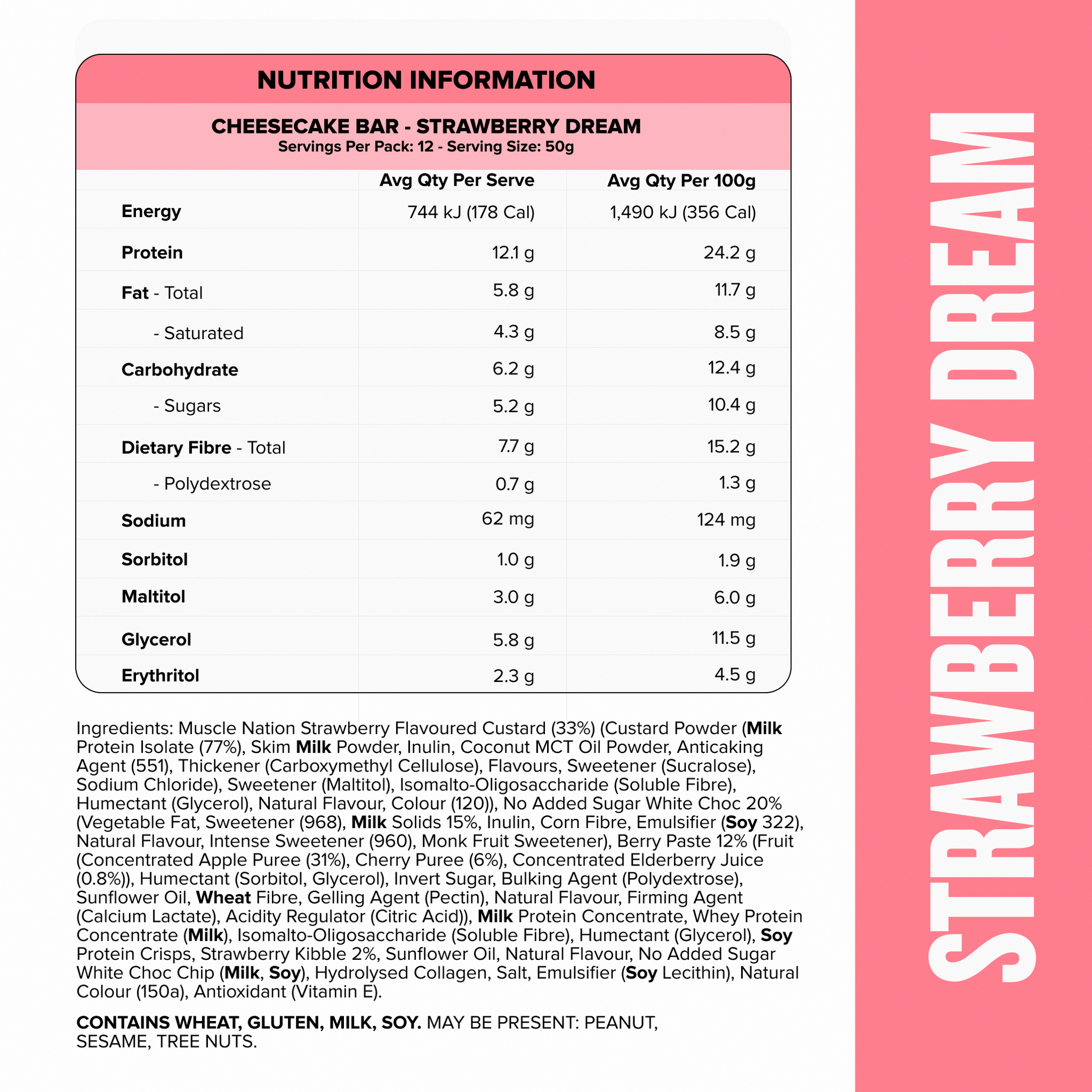 CHEESECAKE Protein Bar - Strawberry Dream - Box of 12