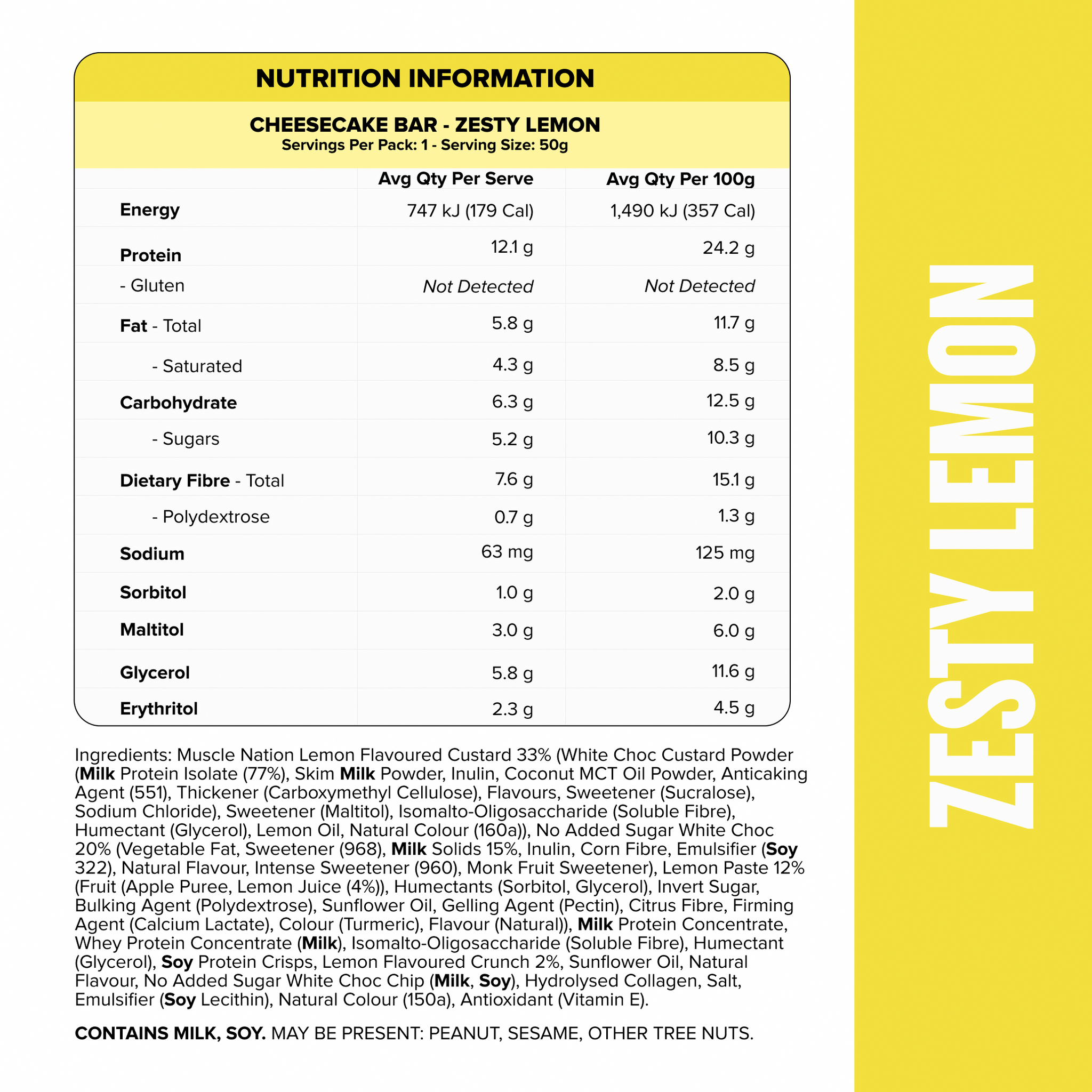 CHEESECAKE Protein Bar - Zesty Lemon - Box of 12