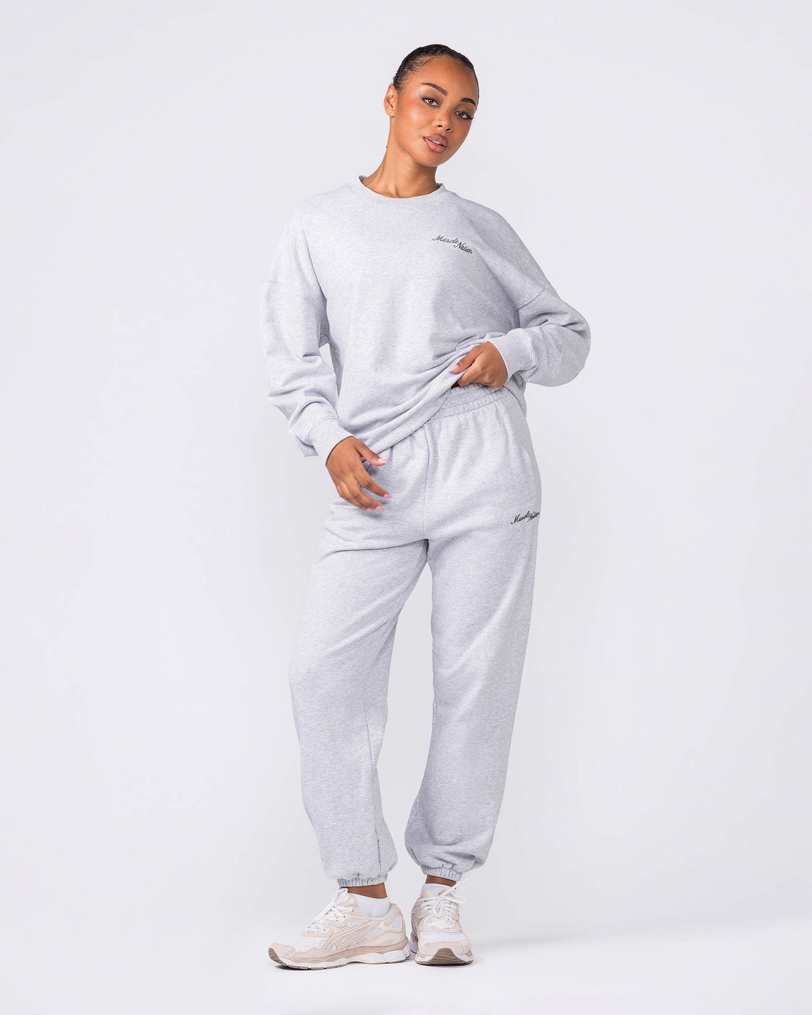 Collective Boxy Pullover - Light Grey Marl