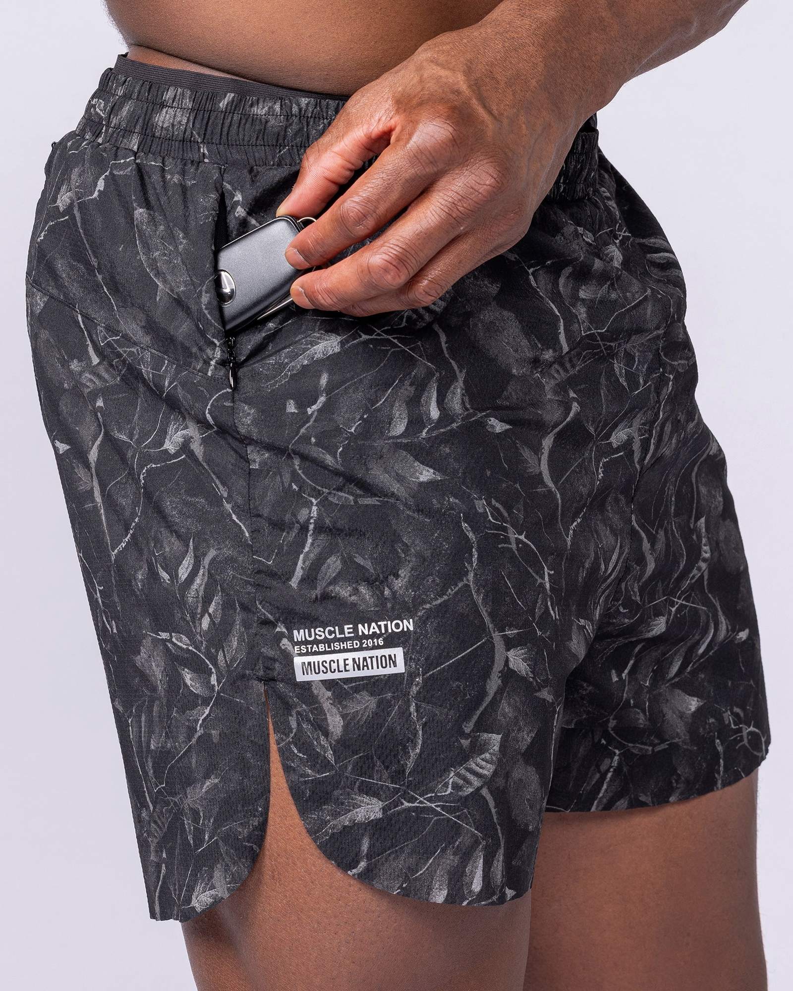 Compete 3" Run Shorts - Tree Camo Monochrome