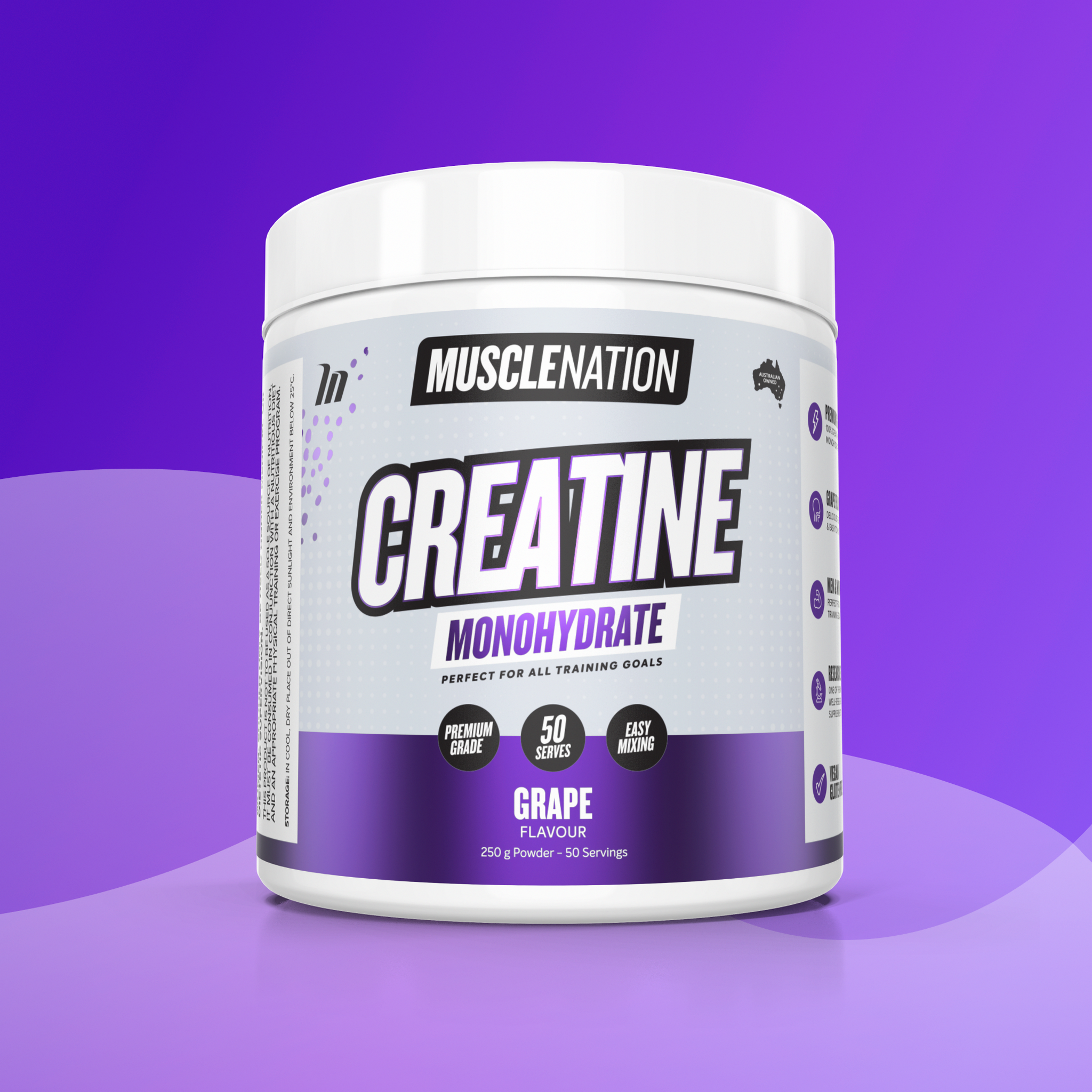 CREATINE MONOHYDRATE - Grape - 50 serves