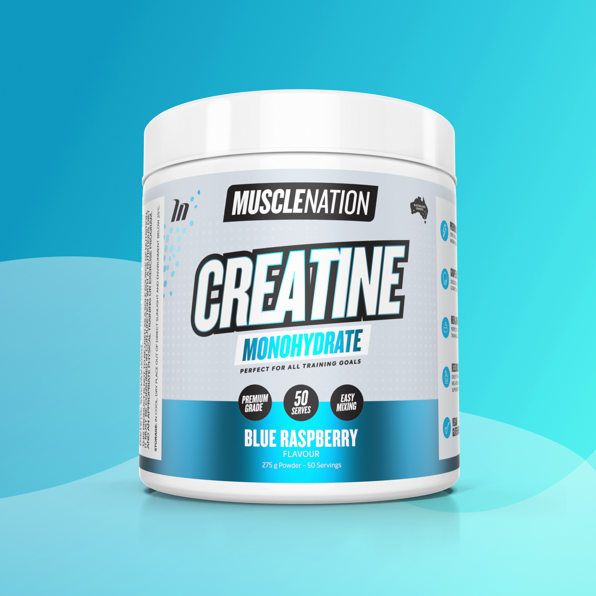CREATINE MONOHYDRATE - Blue Raspberry - 50 serves