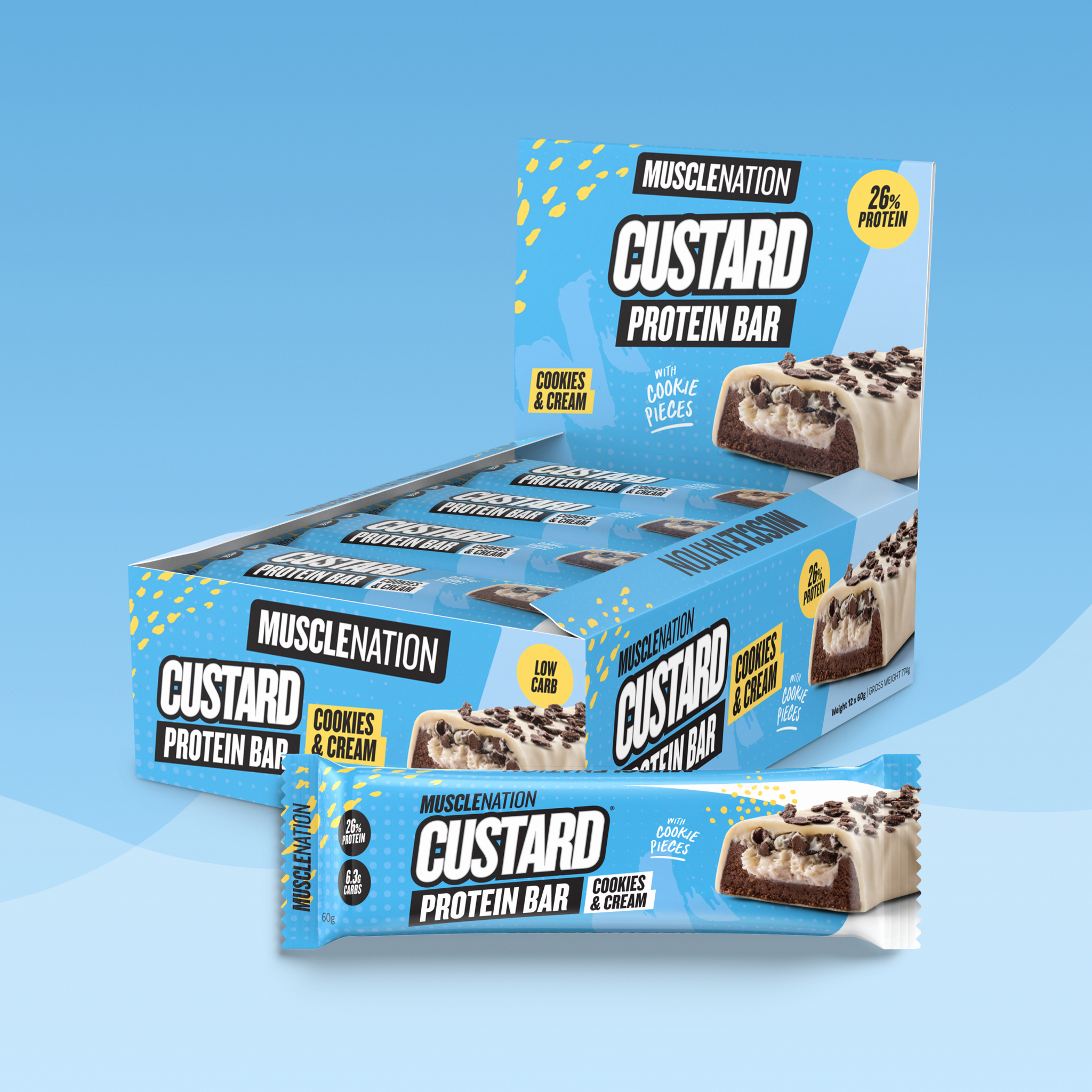 CUSTARD Protein Bar - Cookies & Cream - Box of 12