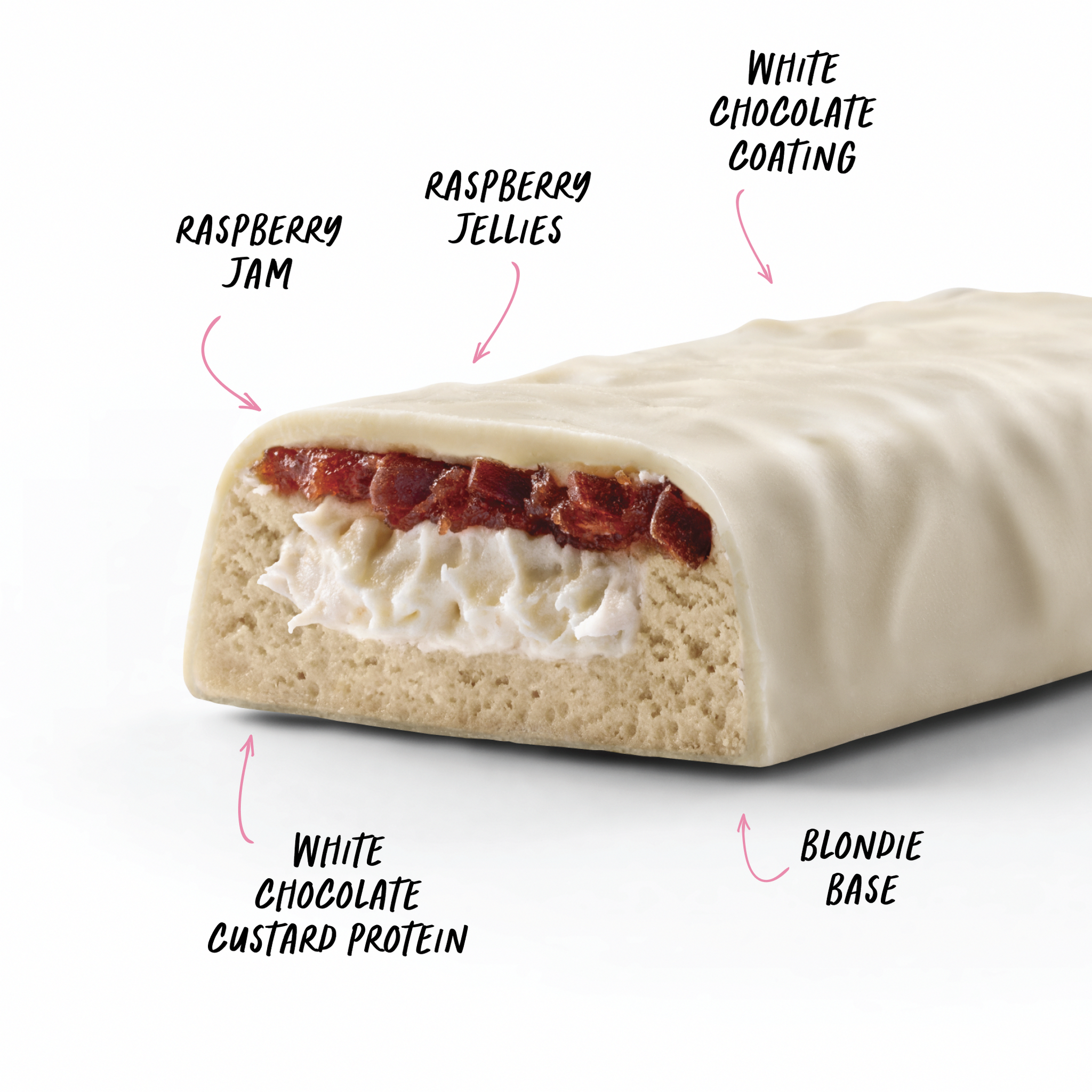 CUSTARD Protein Bar - White Choc Raspberry - Box of 12