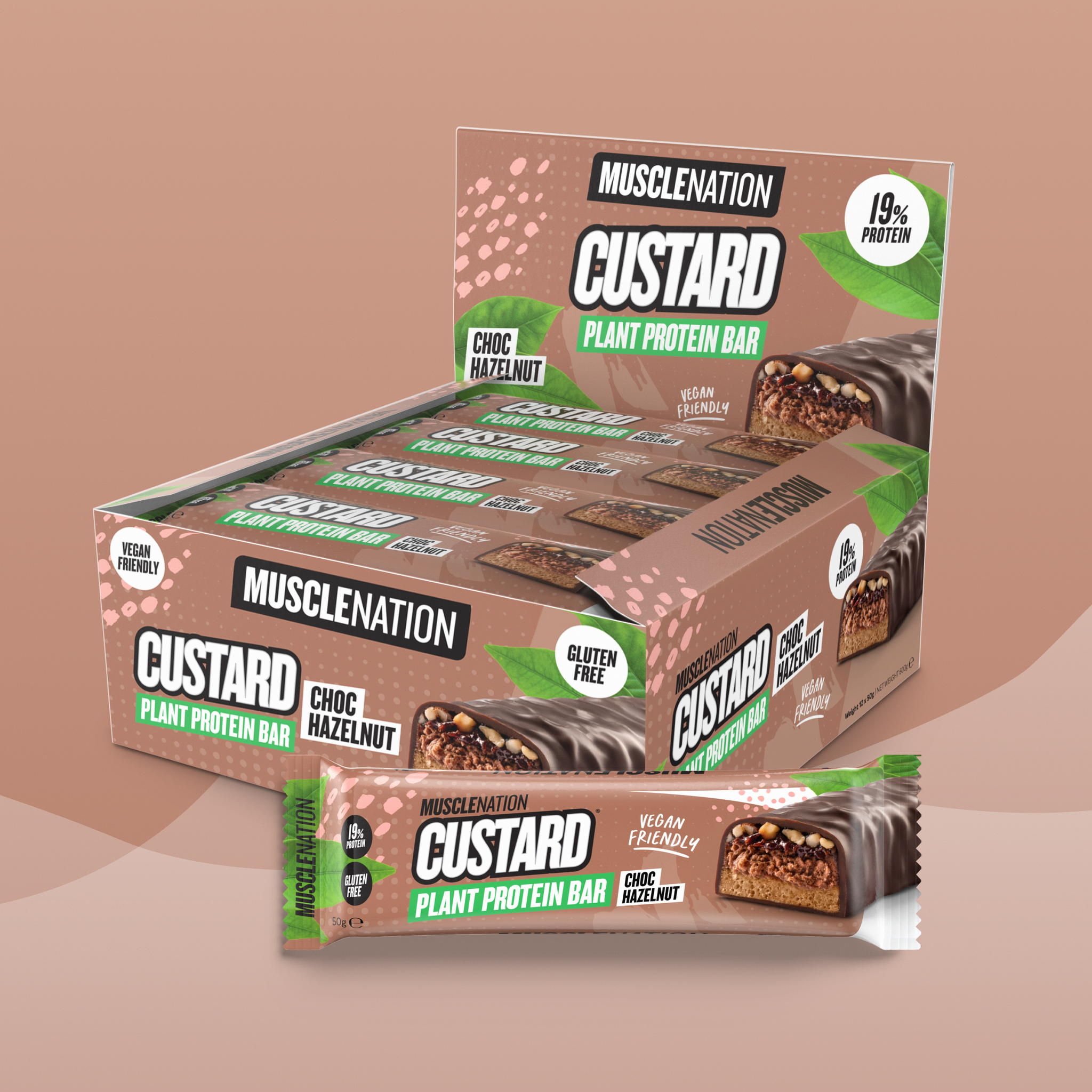 CUSTARD Plant Protein Bar (Vegan) - Choc Hazelnut - Box of 12