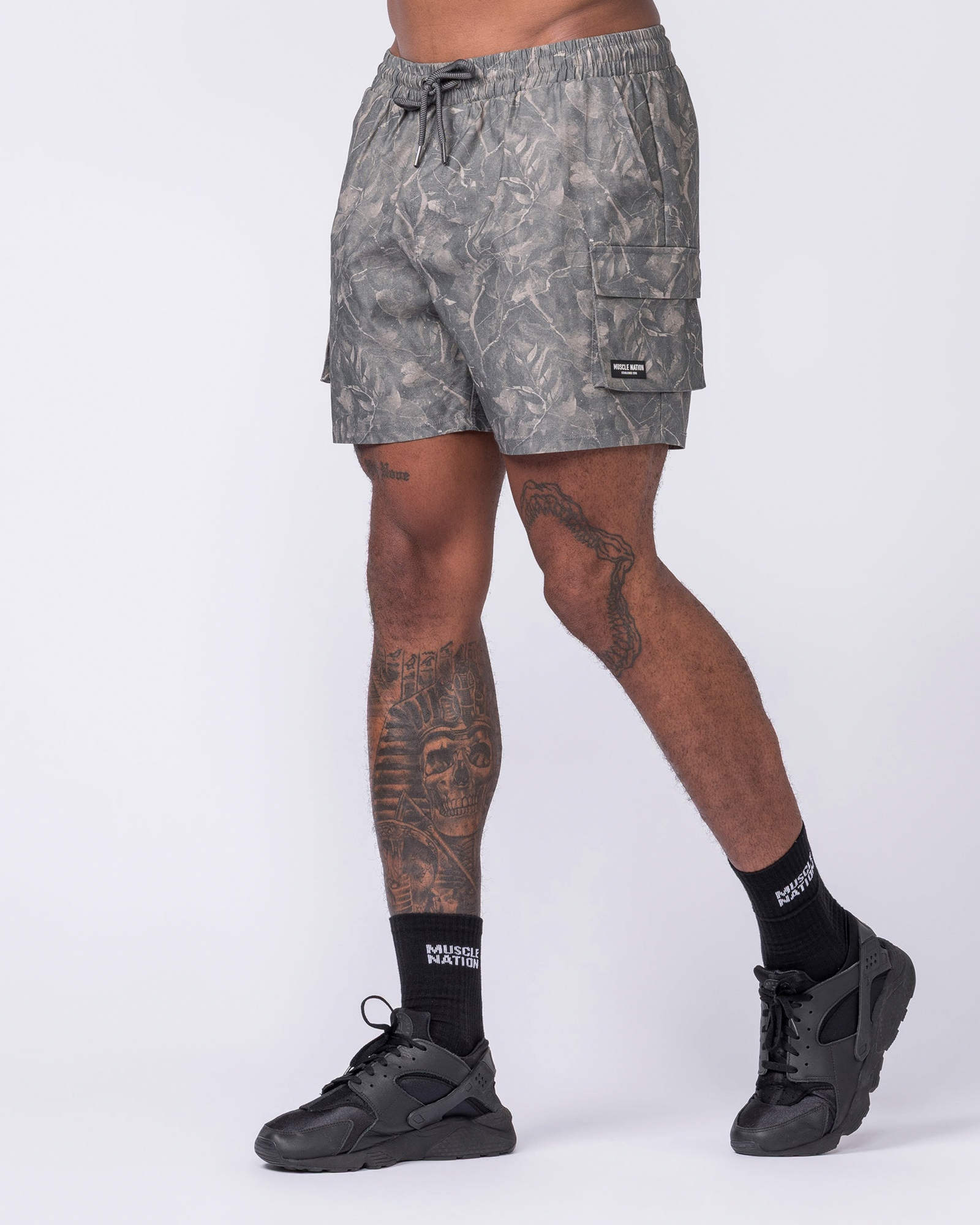 Daily Cargo 5" Shorts - Washed Tree Camo Grey