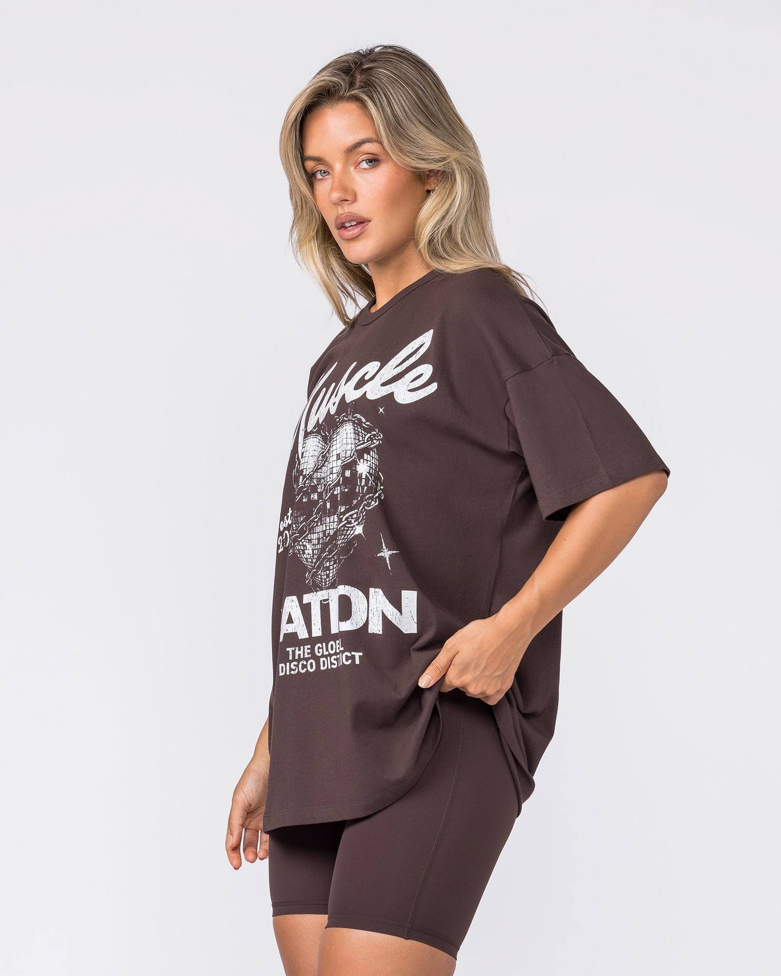 Disco District Oversized Tee - Cocoa