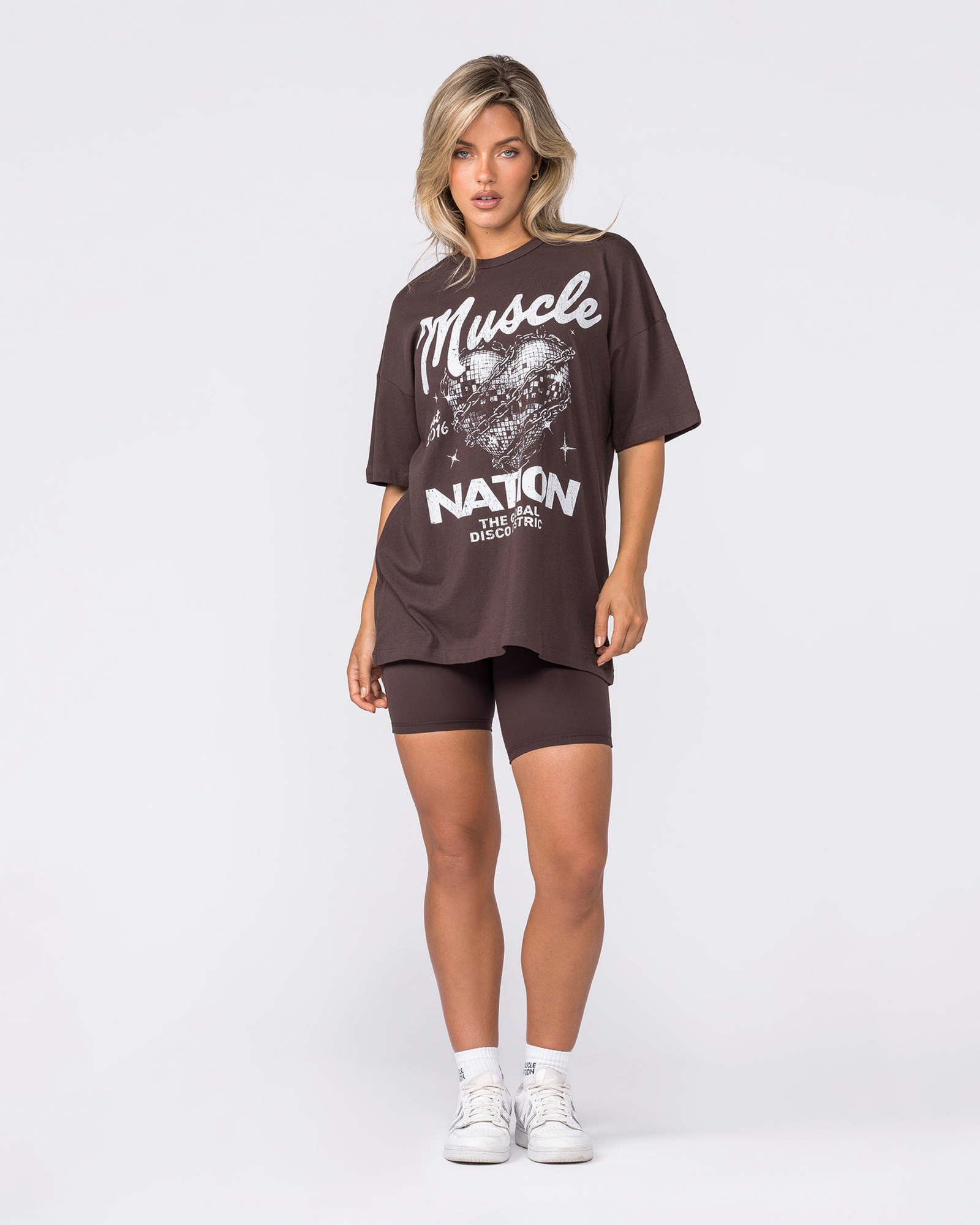 Disco District Oversized Tee - Cocoa