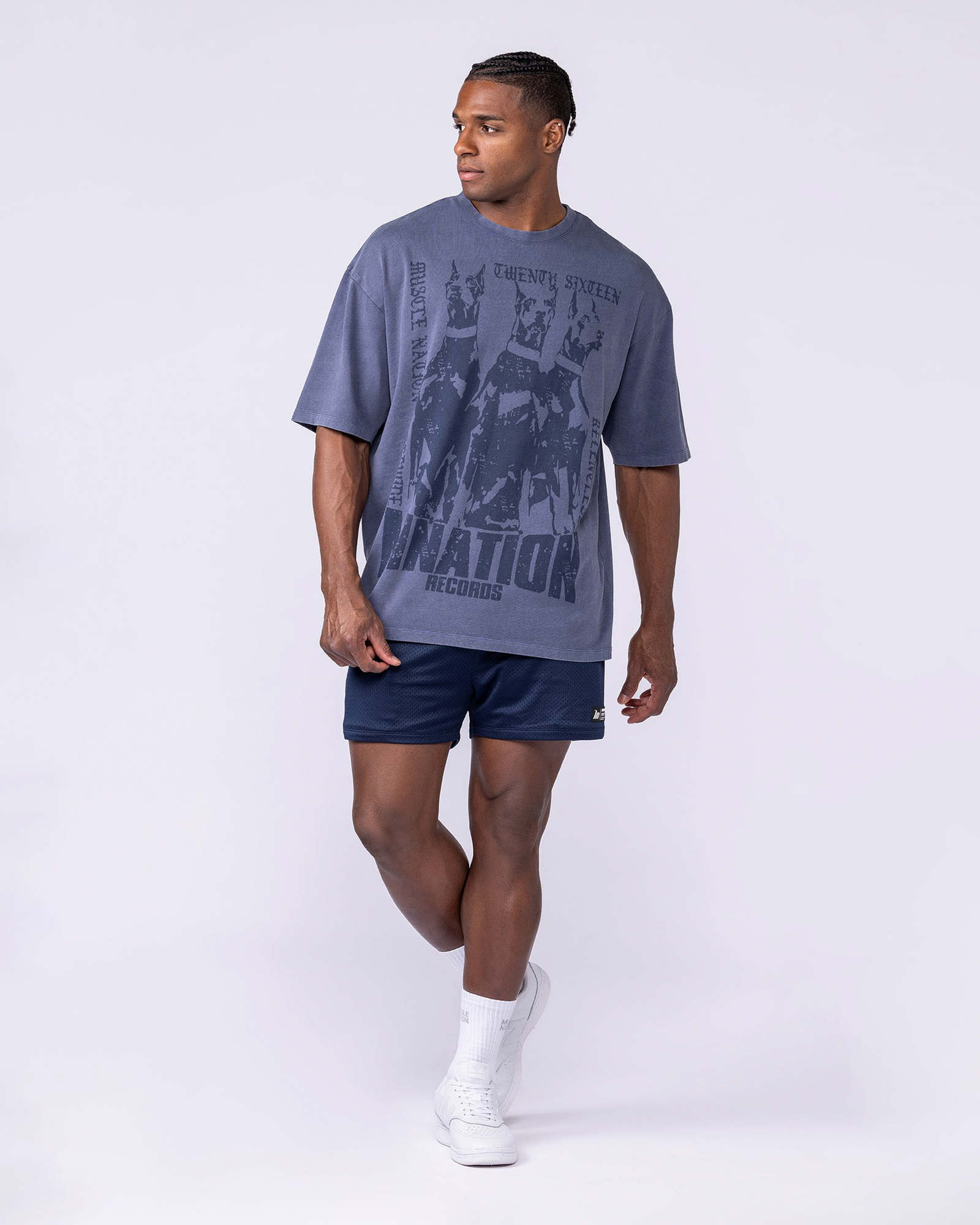 Doberman Oversized Vintage Tee - Washed Atlantis