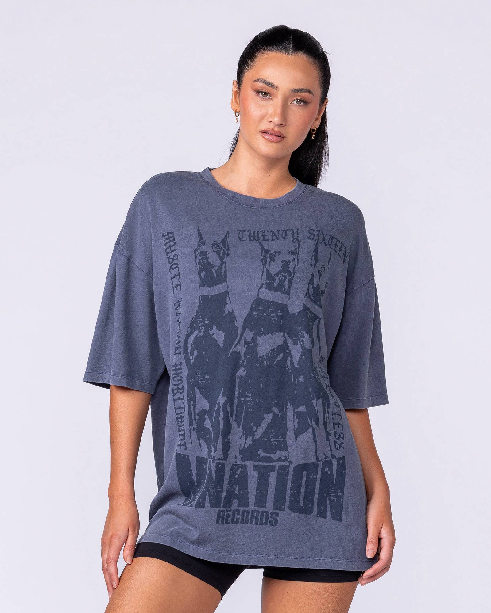 Doberman Oversized Vintage Tee - Washed Atlantis