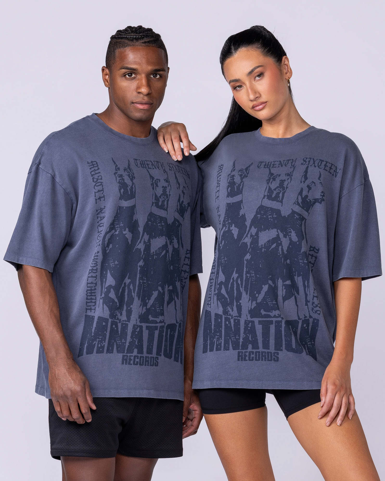 Doberman Oversized Vintage Tee - Washed Atlantis