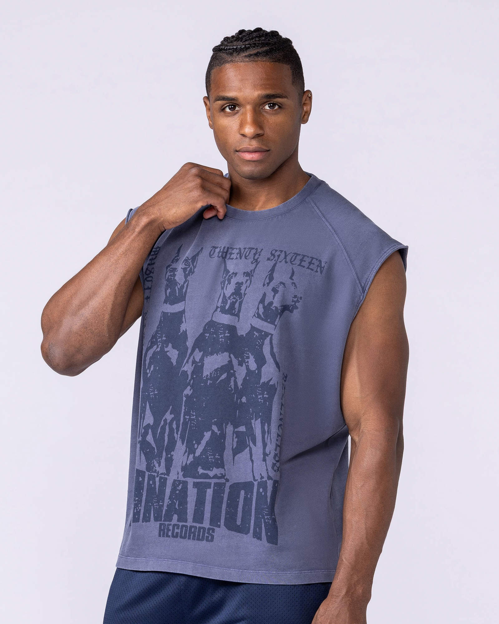 Doberman Vintage Boxy Muscle Tank - Washed Altantis