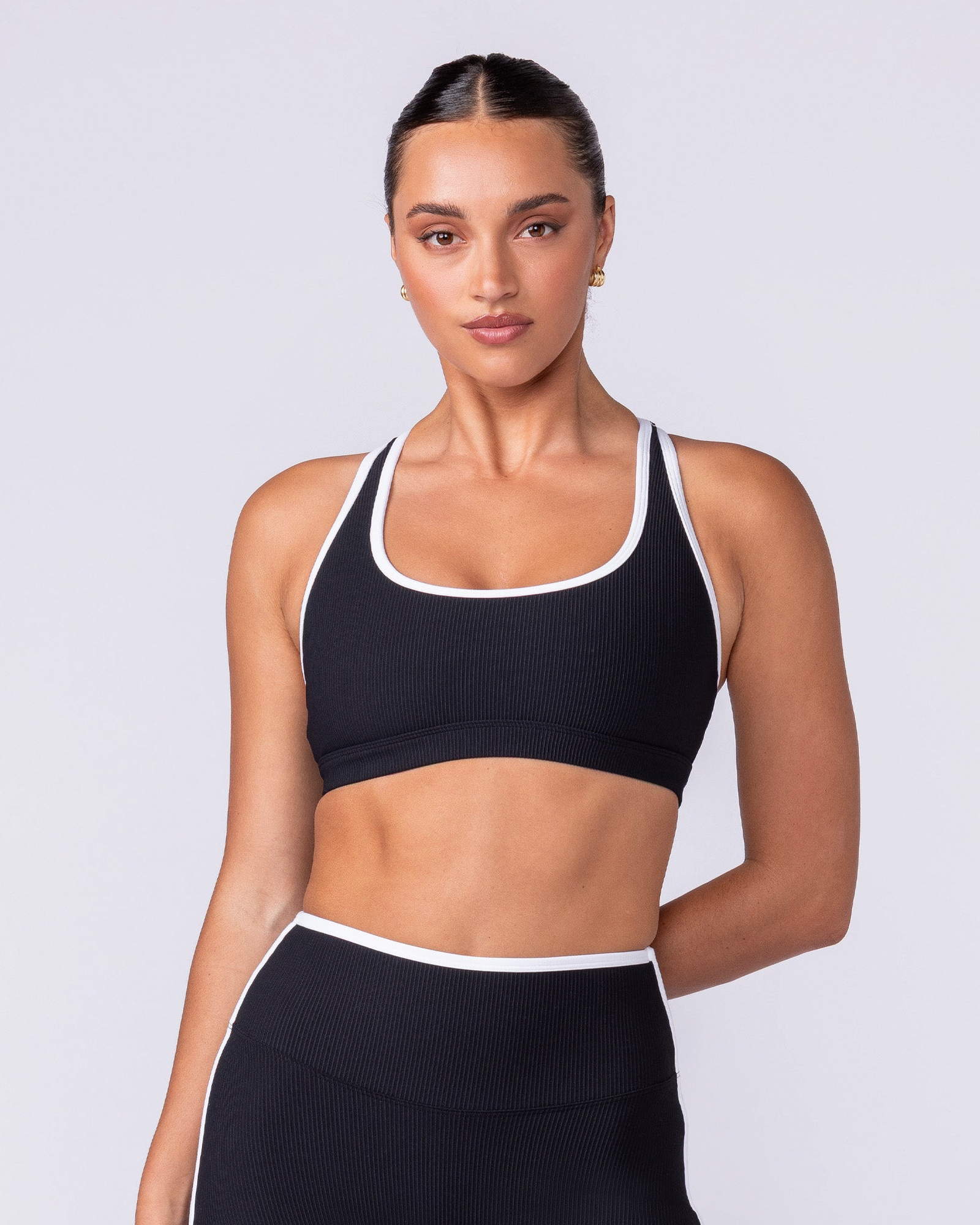 Drew Rib Bra - Black / White