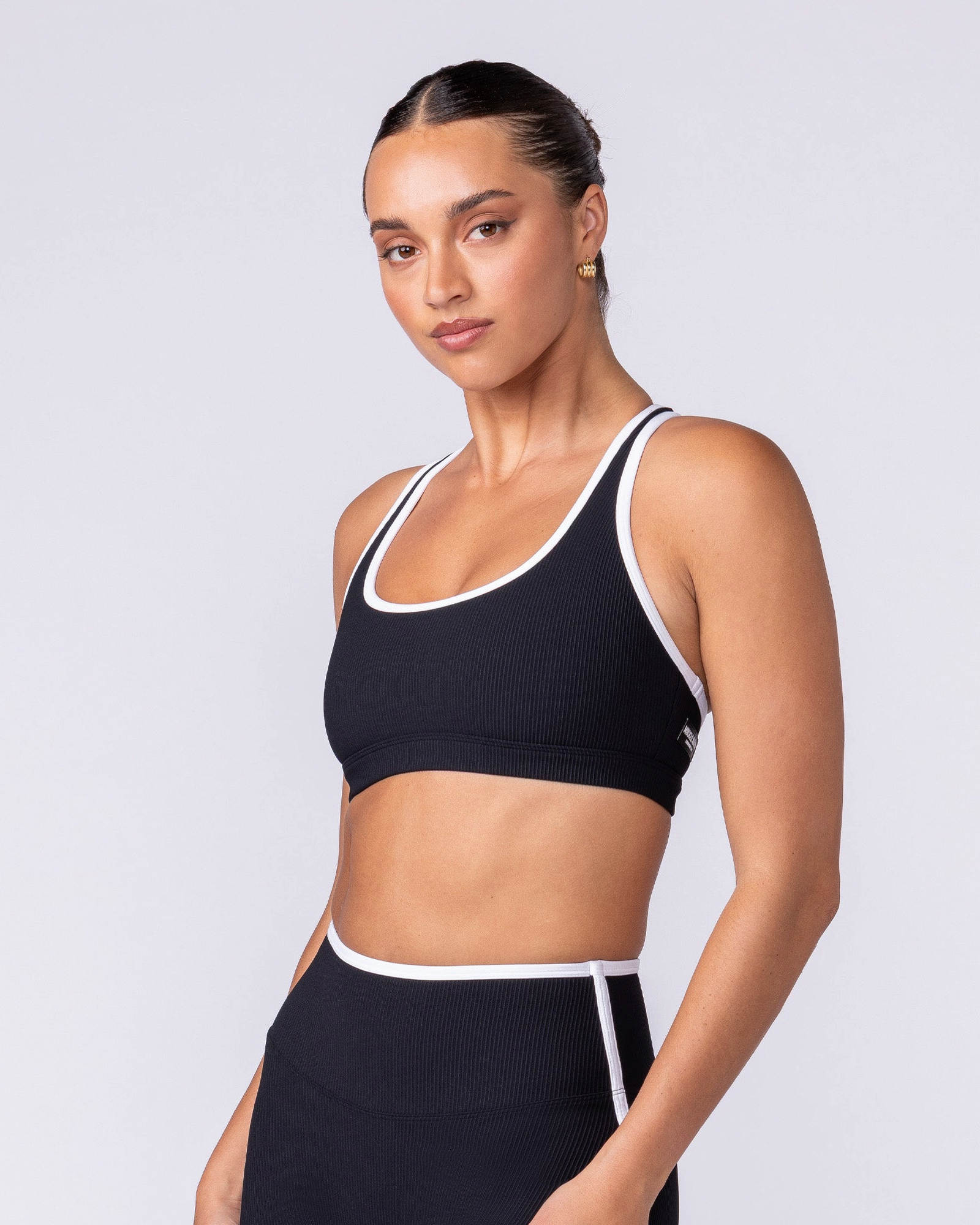 Drew Rib Bra - Black / White