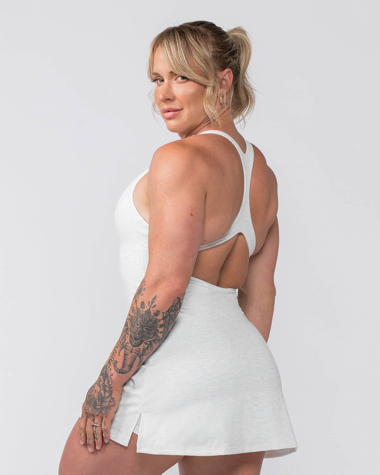 MN x Em King Aura Dress - White Grey Marl