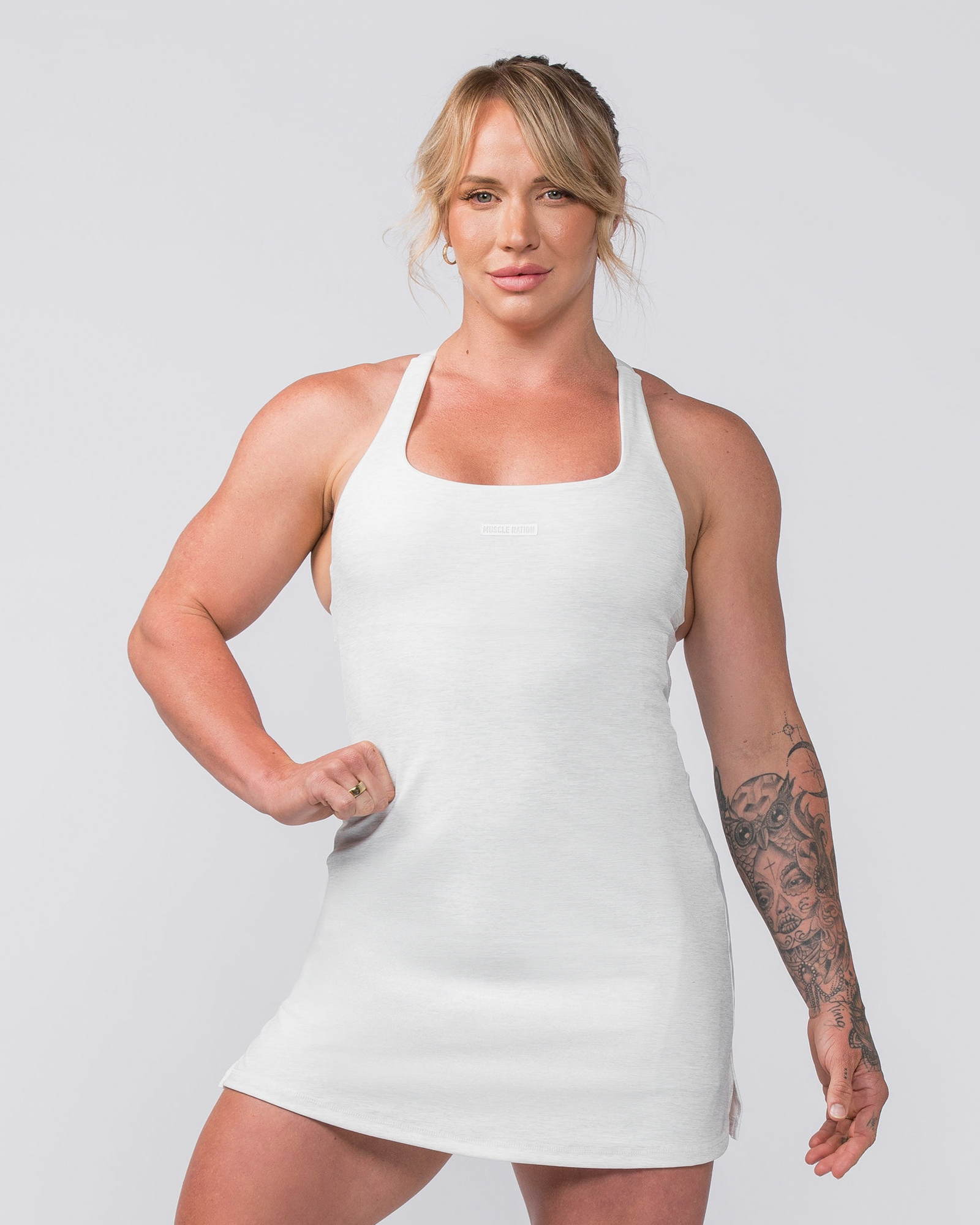 MN x Em King Aura Dress - White Grey Marl