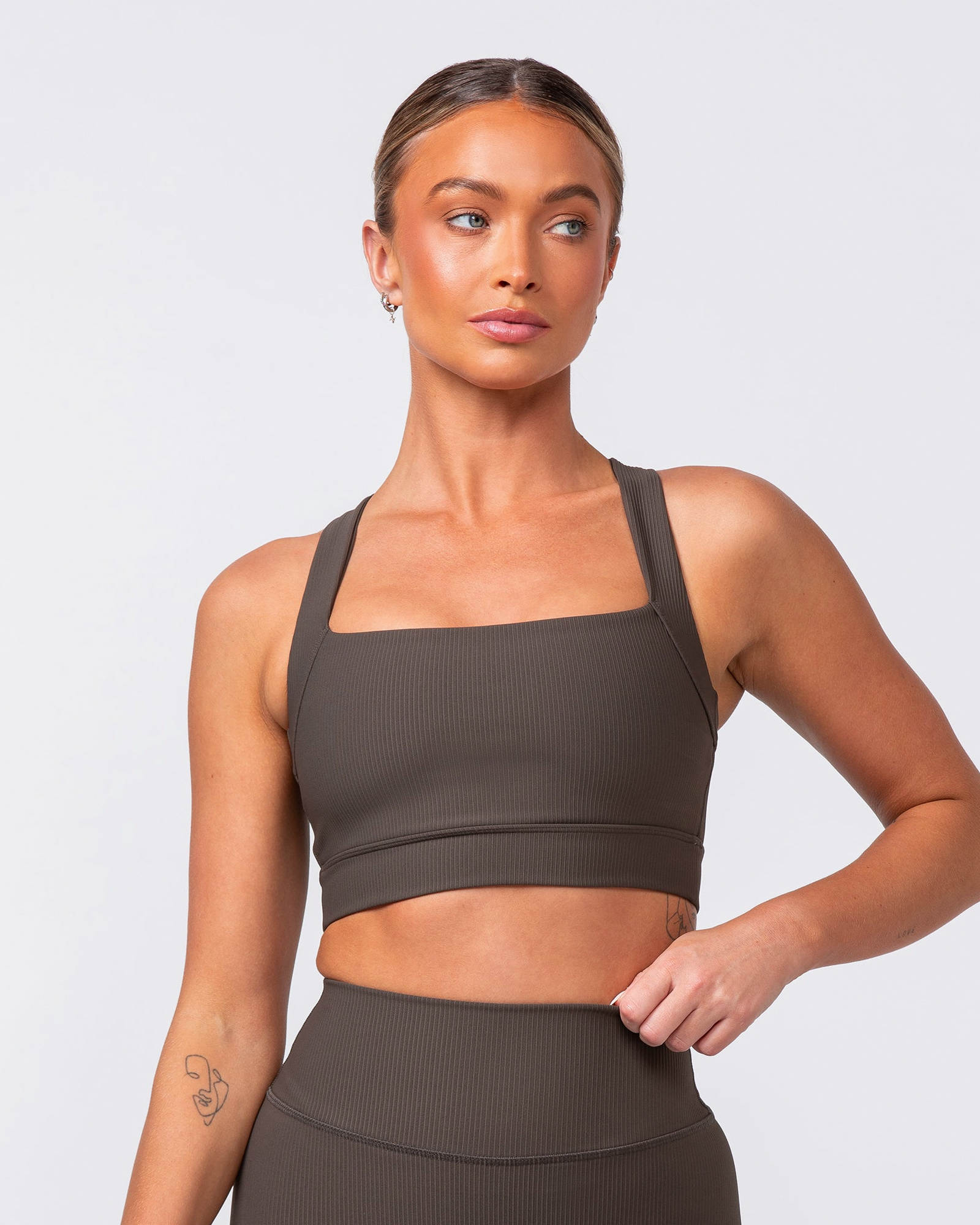Rebound Rib Bra - Deep Brown