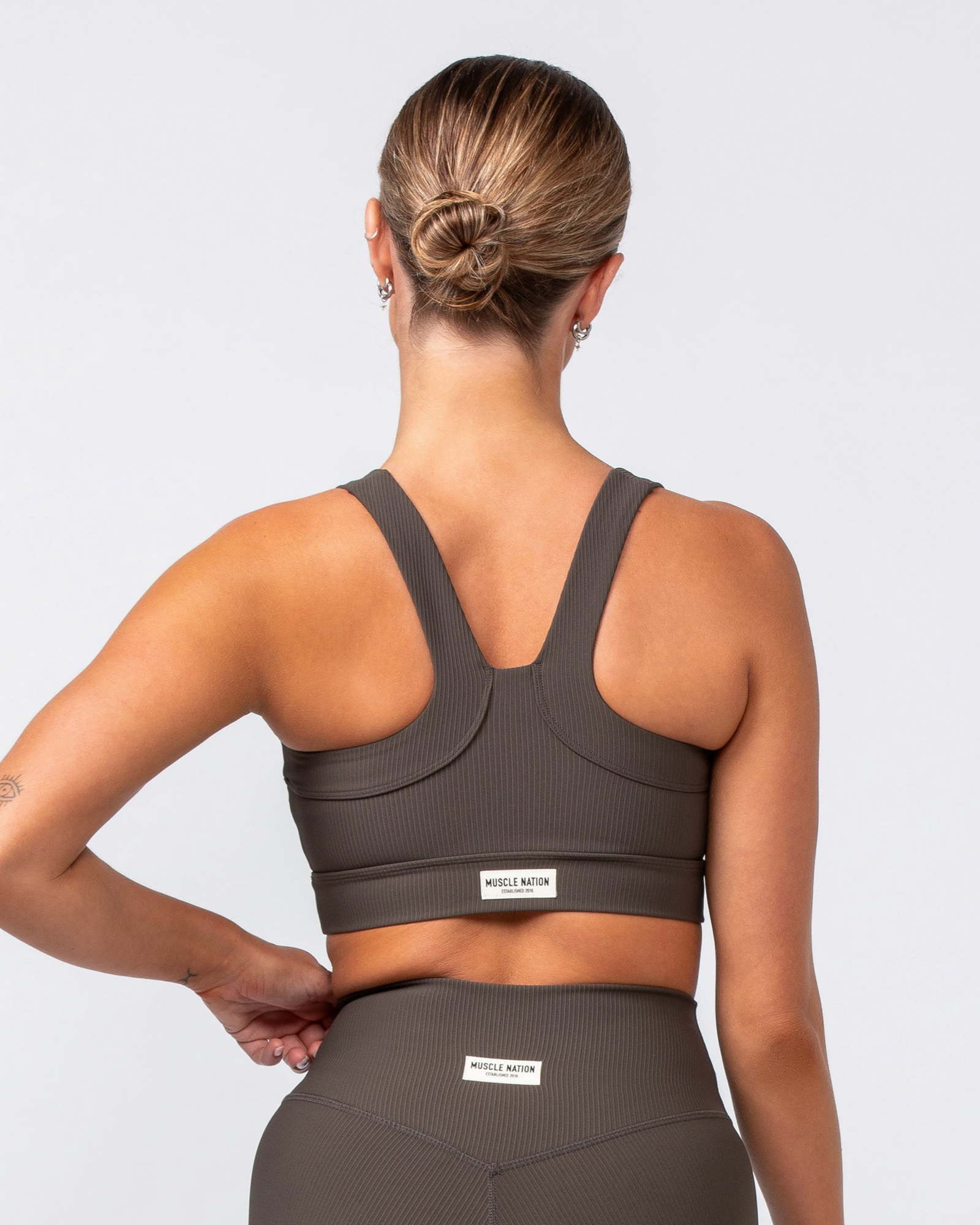 Rebound Rib Bra - Deep Brown