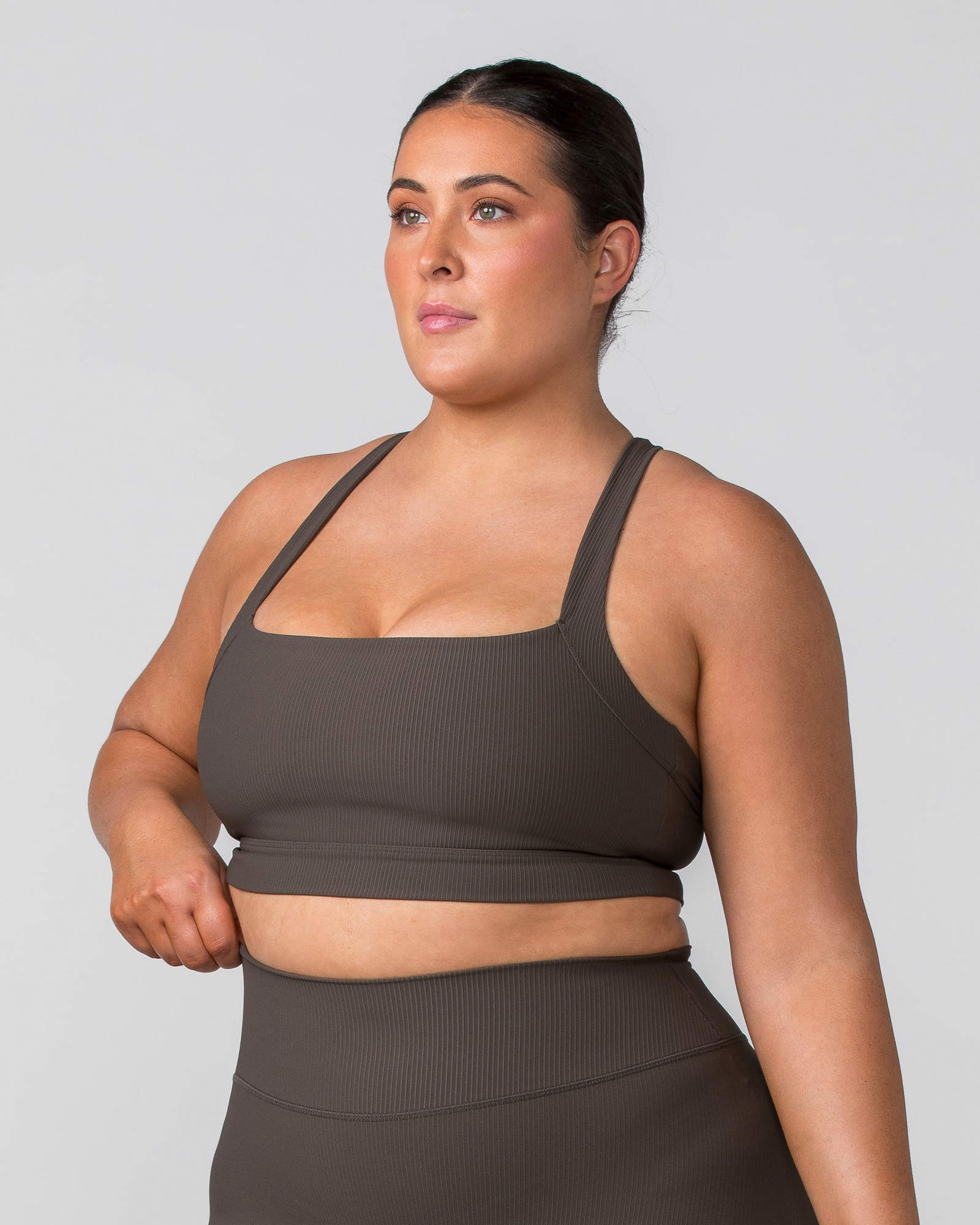 Rebound Rib Bra - Deep Brown