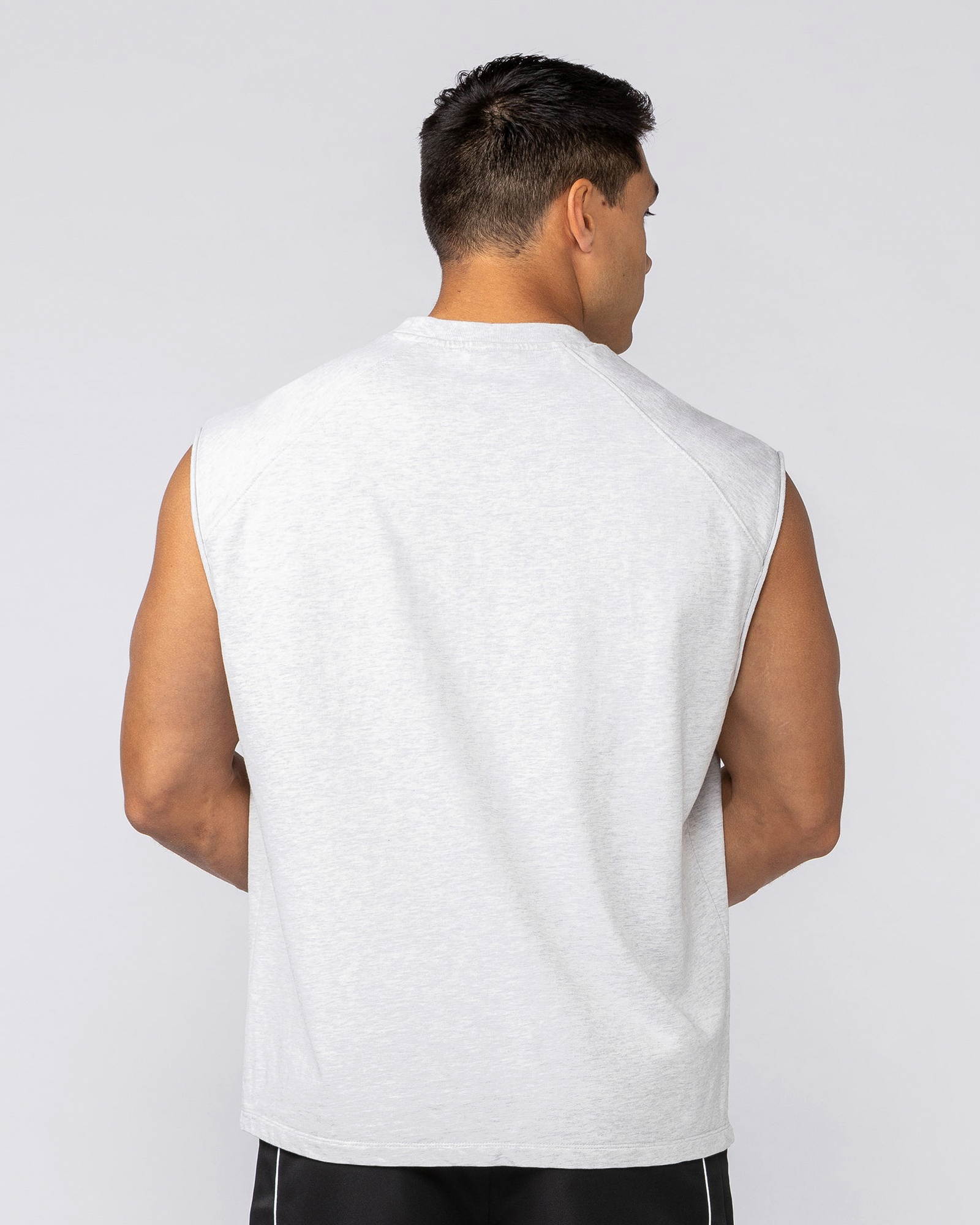 Essential Boxy Muscle Tank - Snow Grey Marl