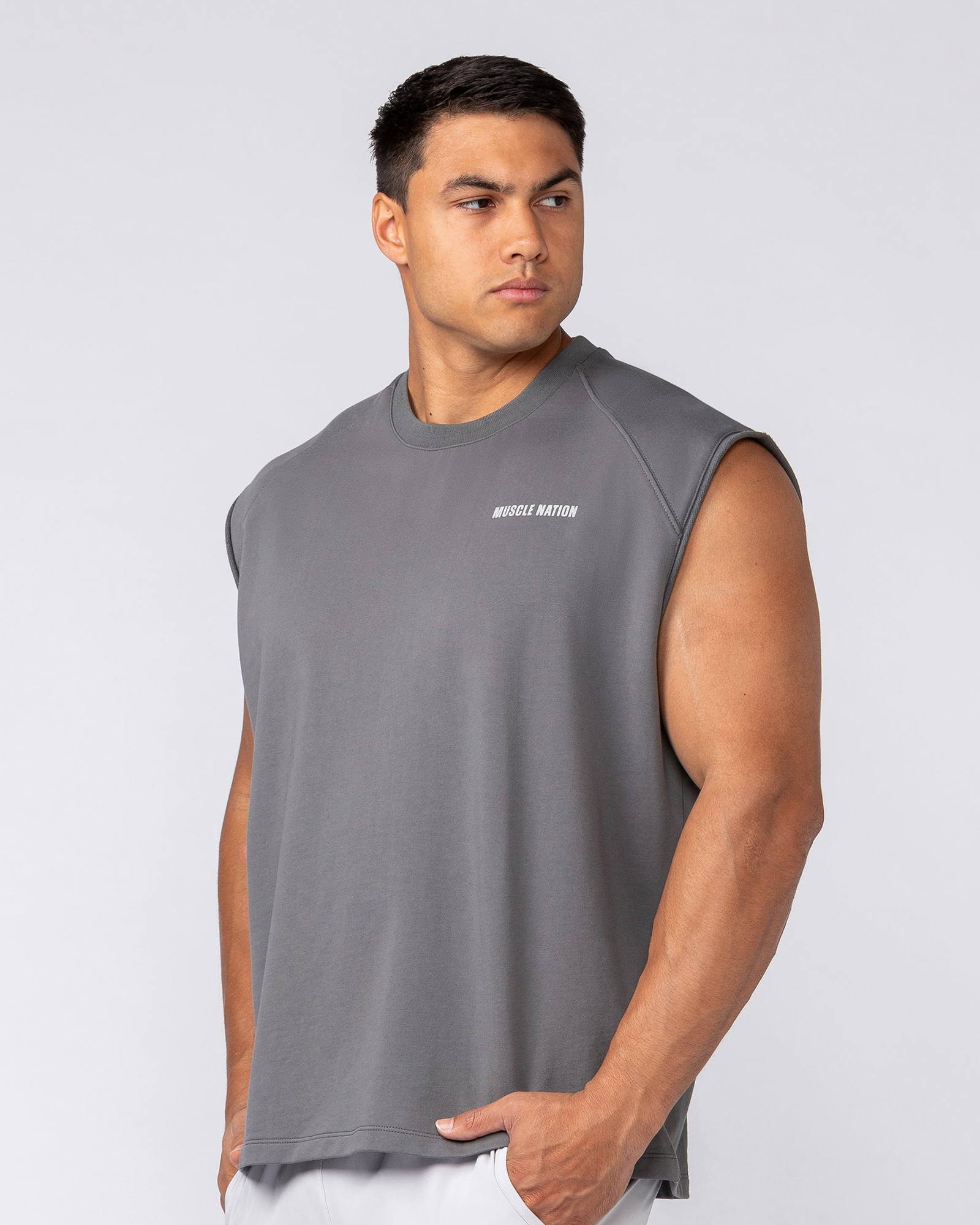 Essential Boxy Muscle Tank - Tornado