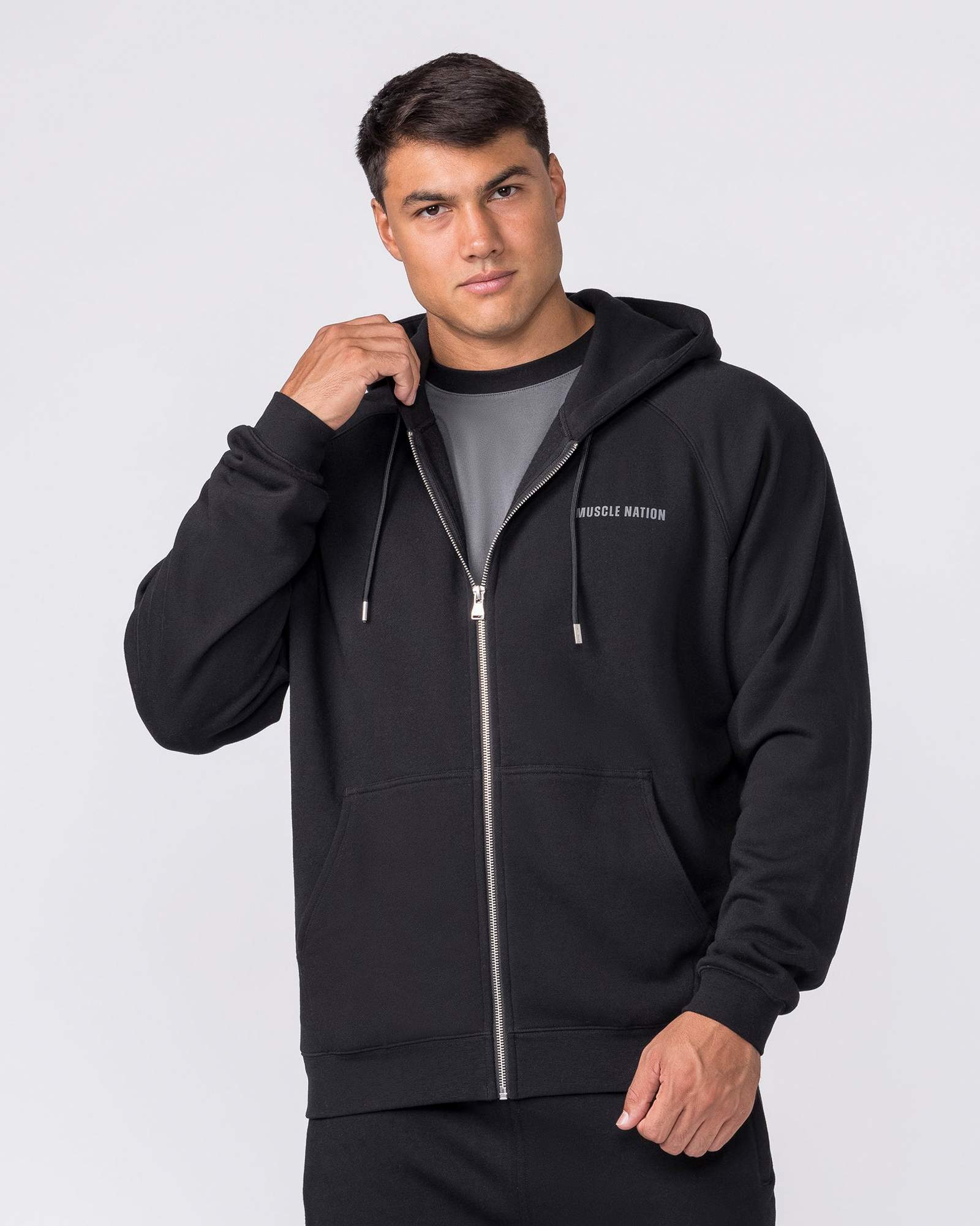 Essential Zip Hoodie - Black