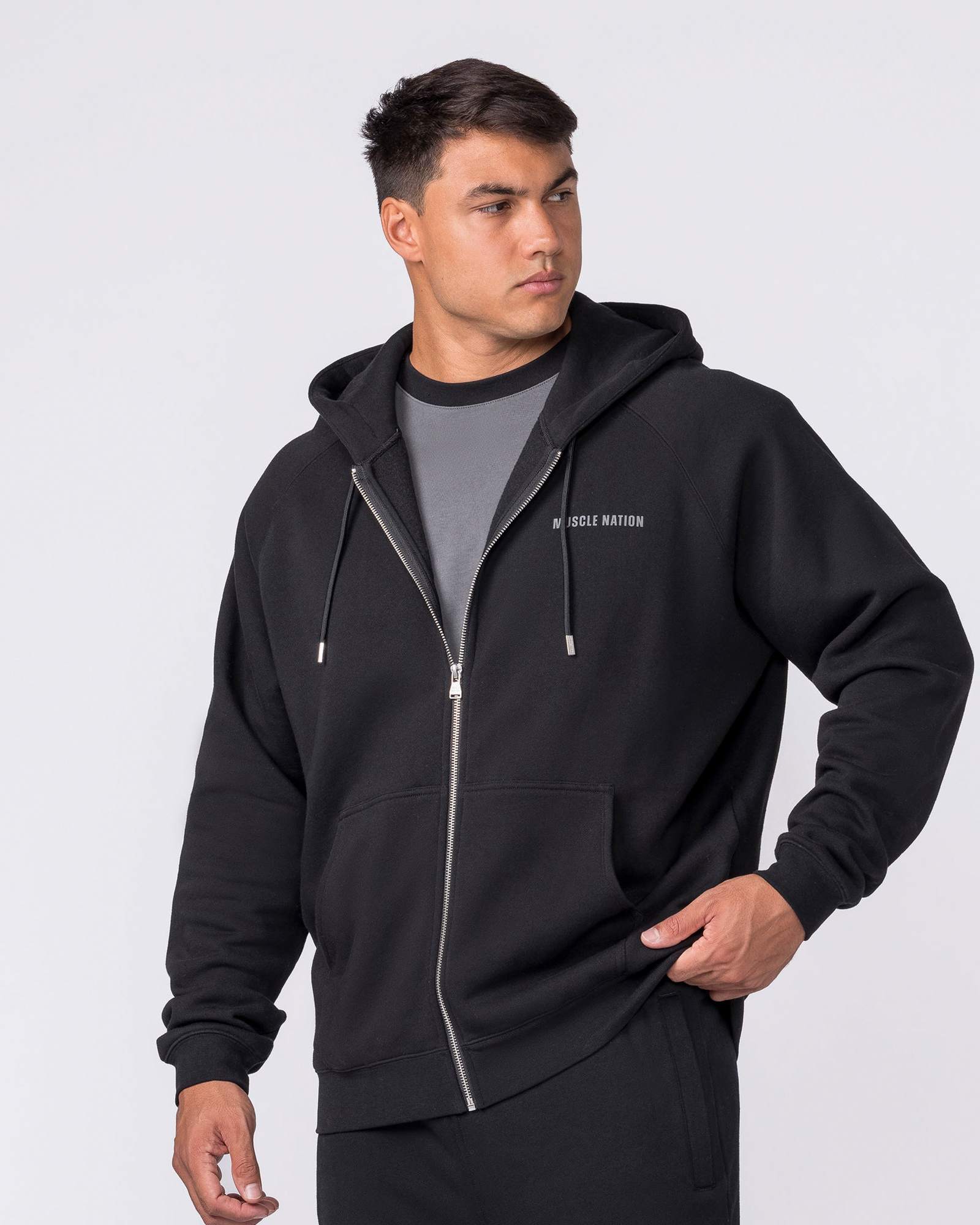 Essential Zip Hoodie - Black