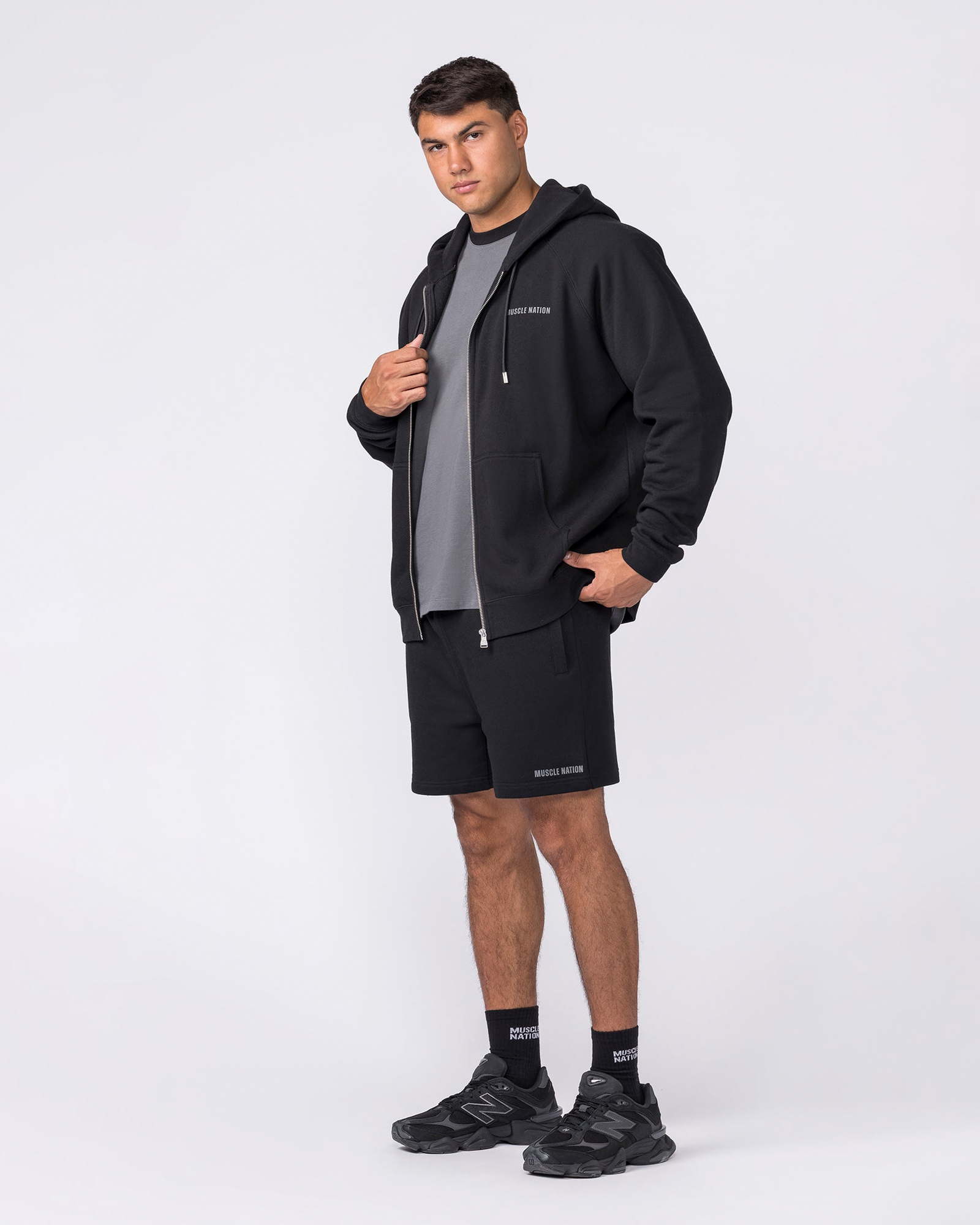 Essential Zip Hoodie - Black