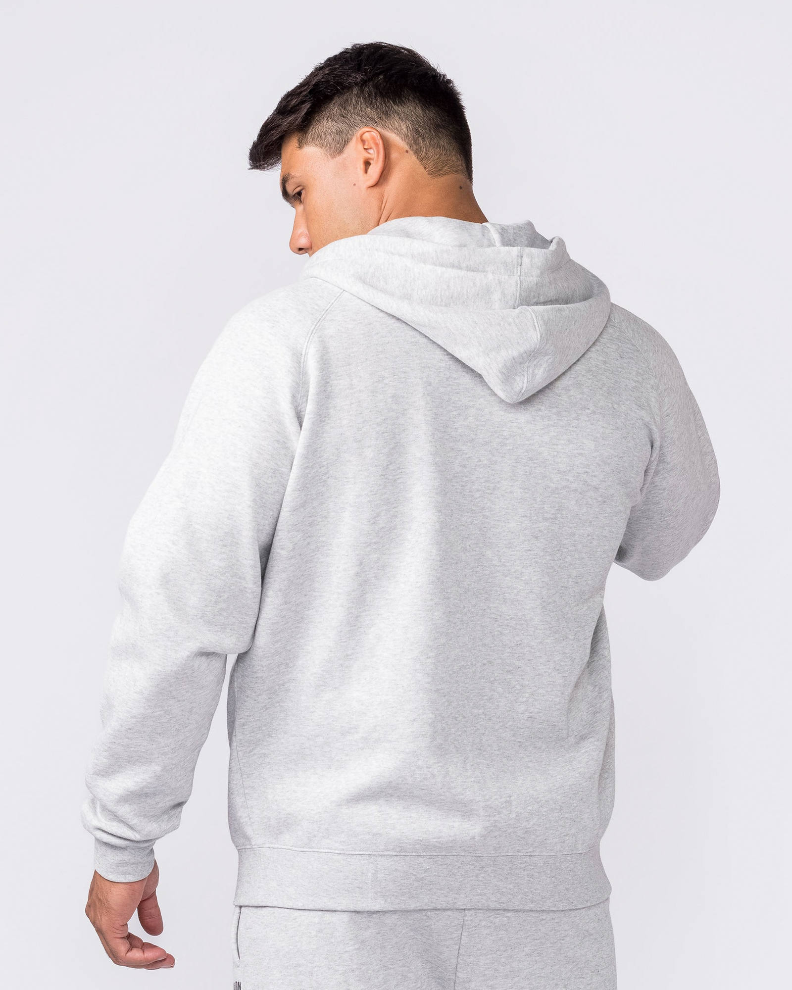 Essential Zip Hoodie - Grey Marl