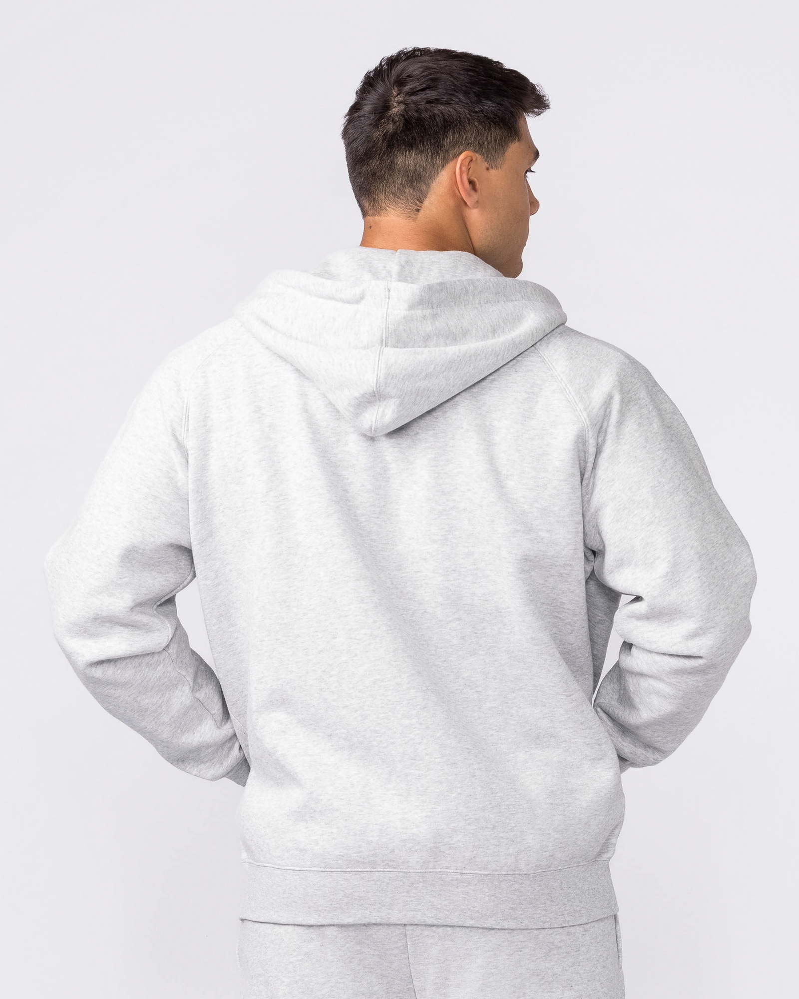 Essential Zip Hoodie - Grey Marl