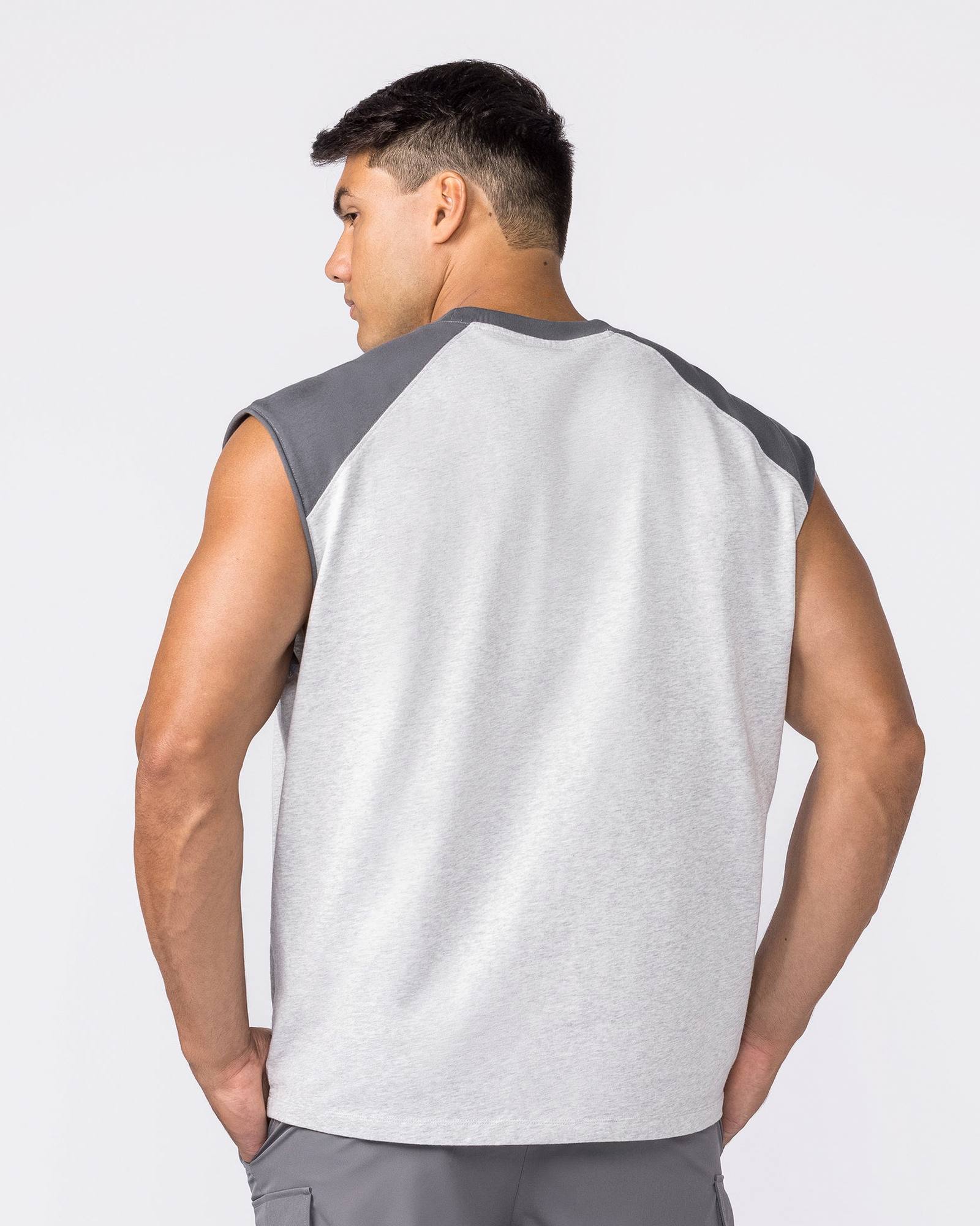 Essential Raglan Boxy Muscle Tank - Grey Marl / Tornado
