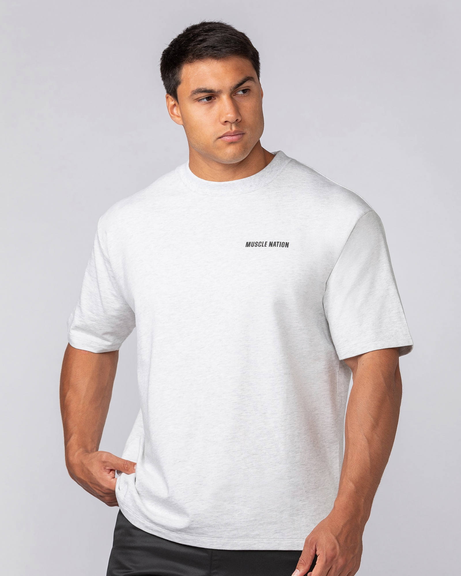 Essential Regular Fit Tee - Snow Grey Marl
