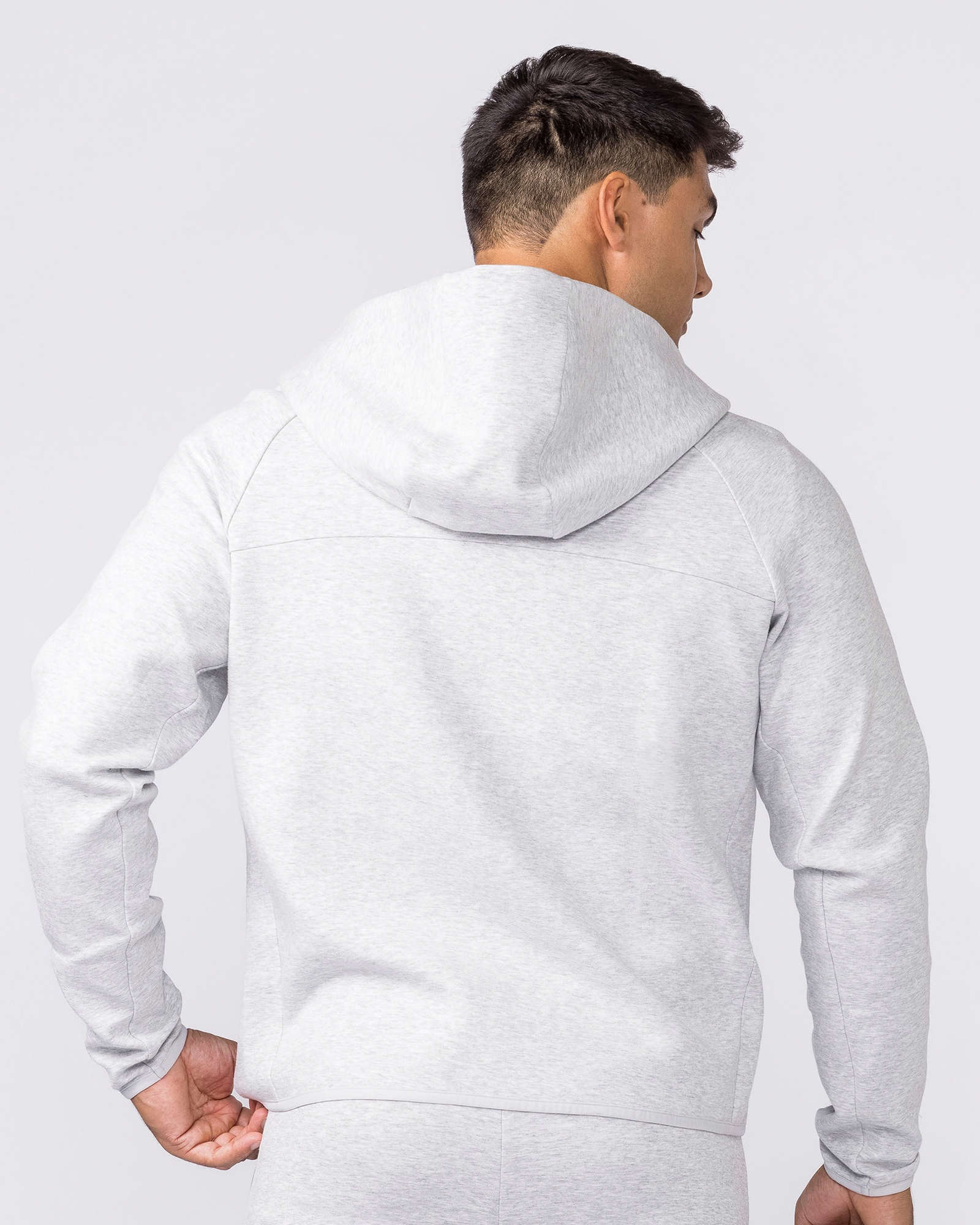 Essential Tech Zip Hoodie - Grey Marl