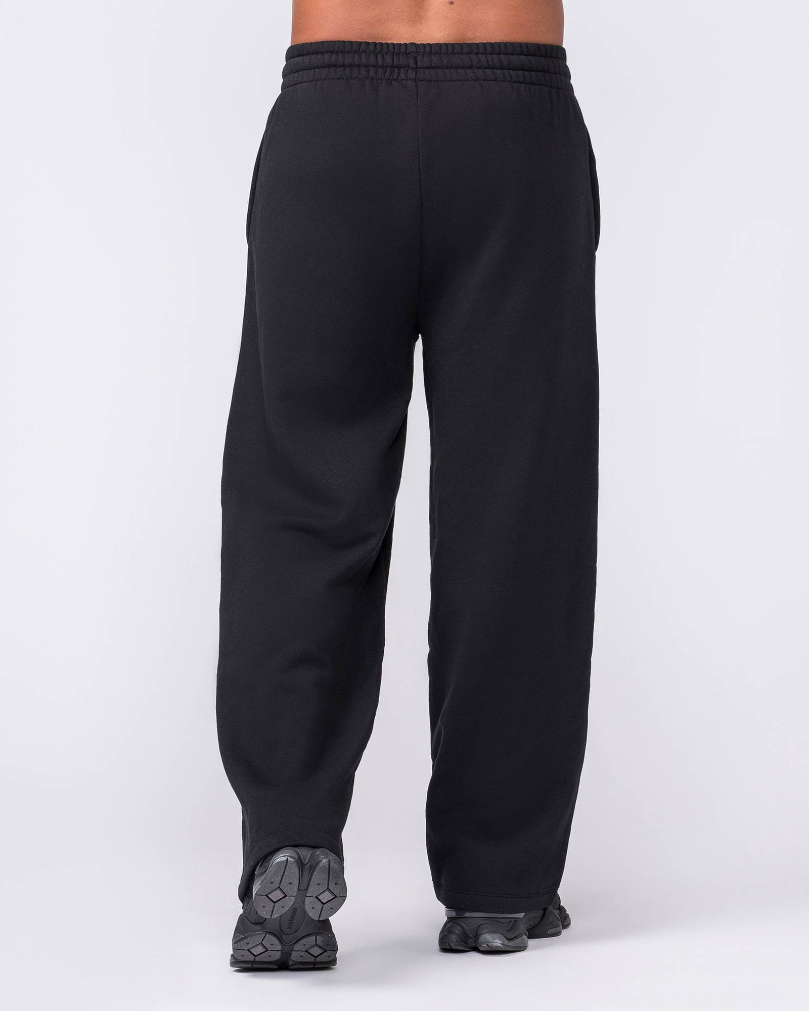 Essential Wide Leg Trackies - Black