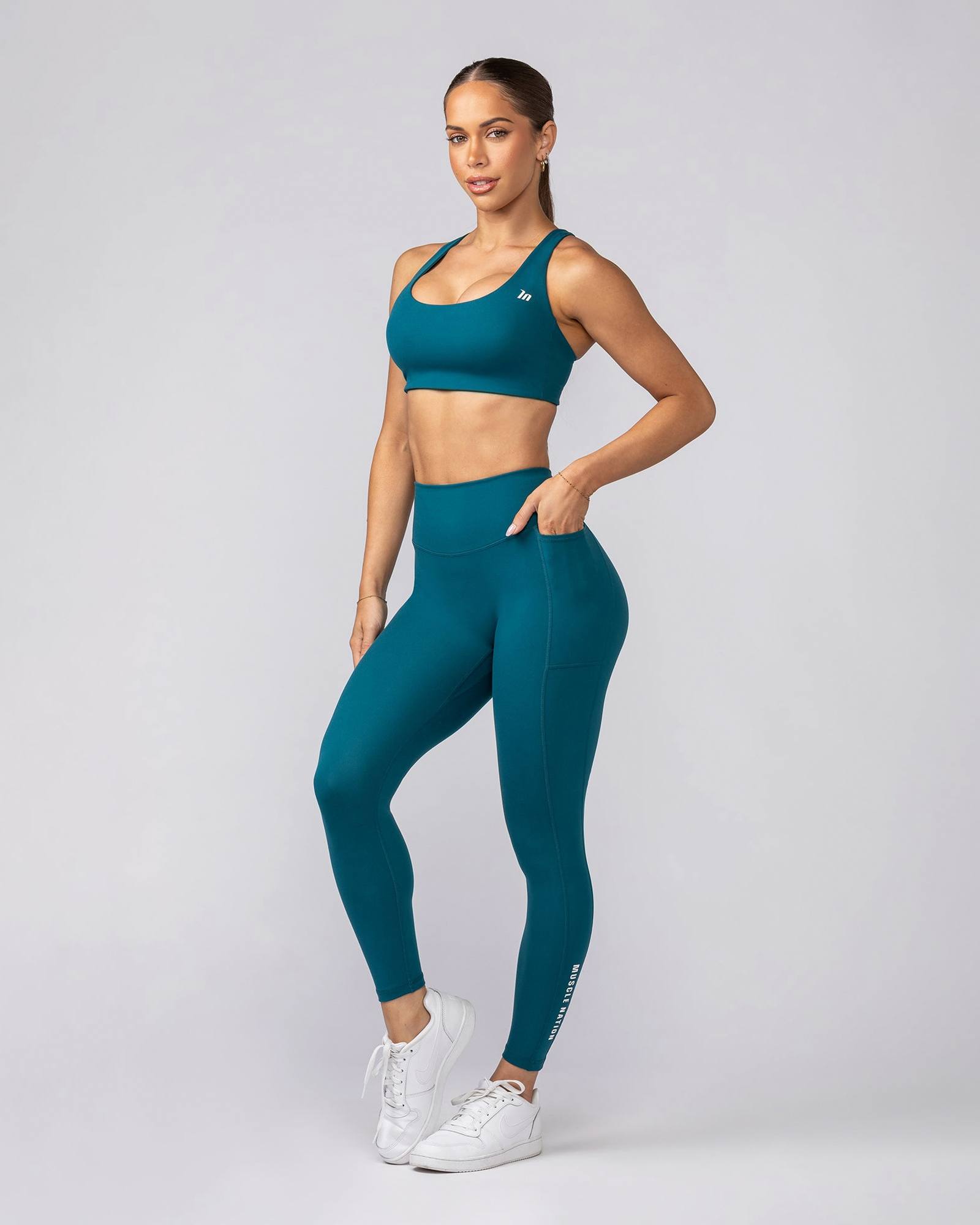 Everyday Pocket Ankle Length Leggings - Deep Teal