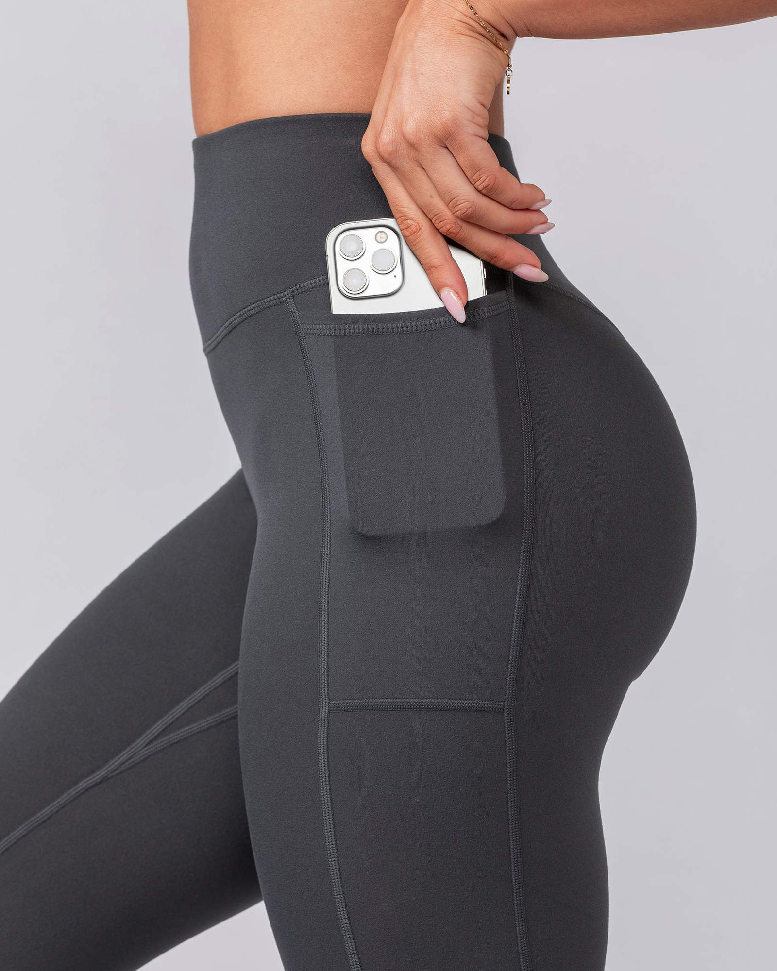 Everyday Pocket Ankle Length Leggings - Granite
