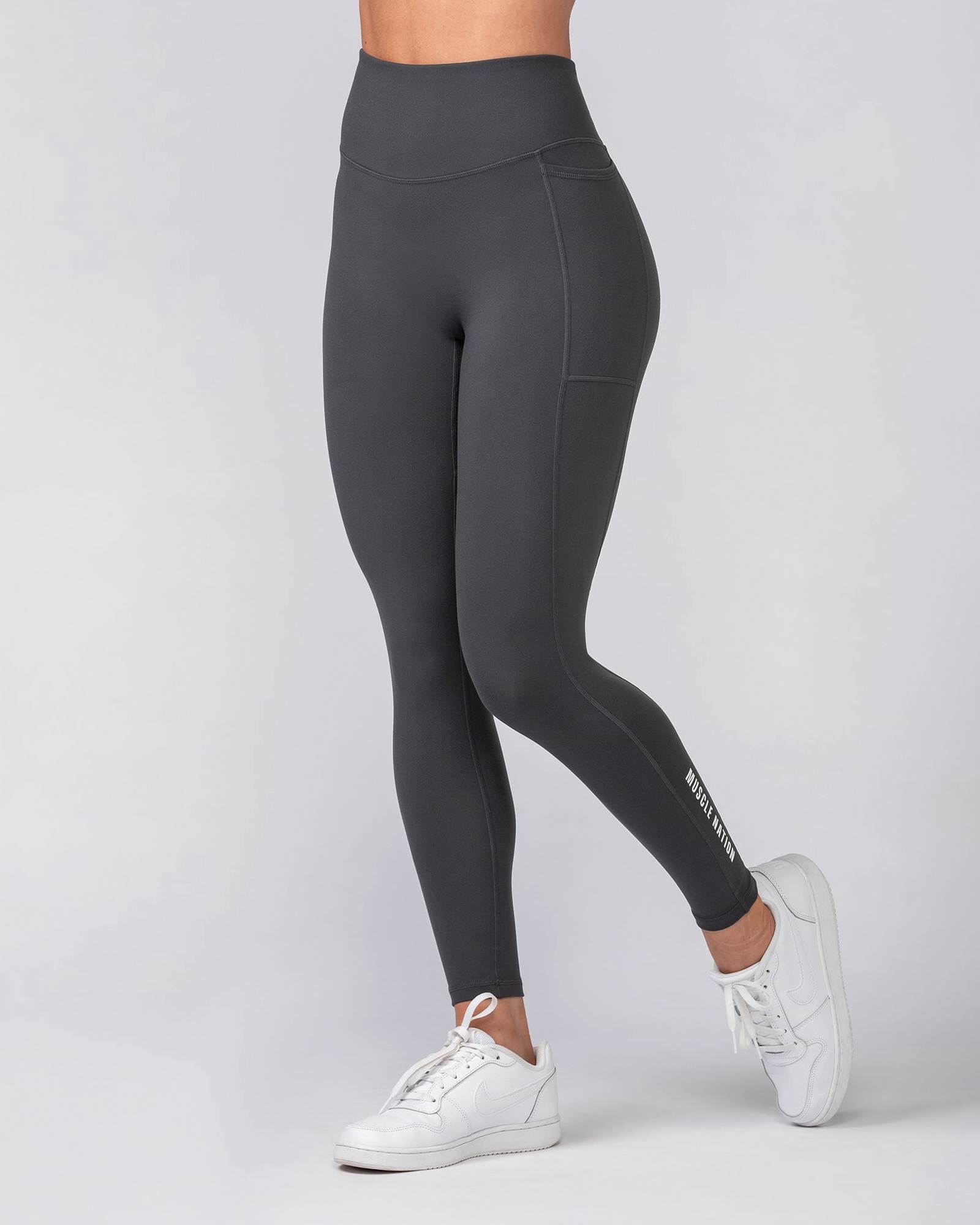 Everyday Pocket Ankle Length Leggings - Granite